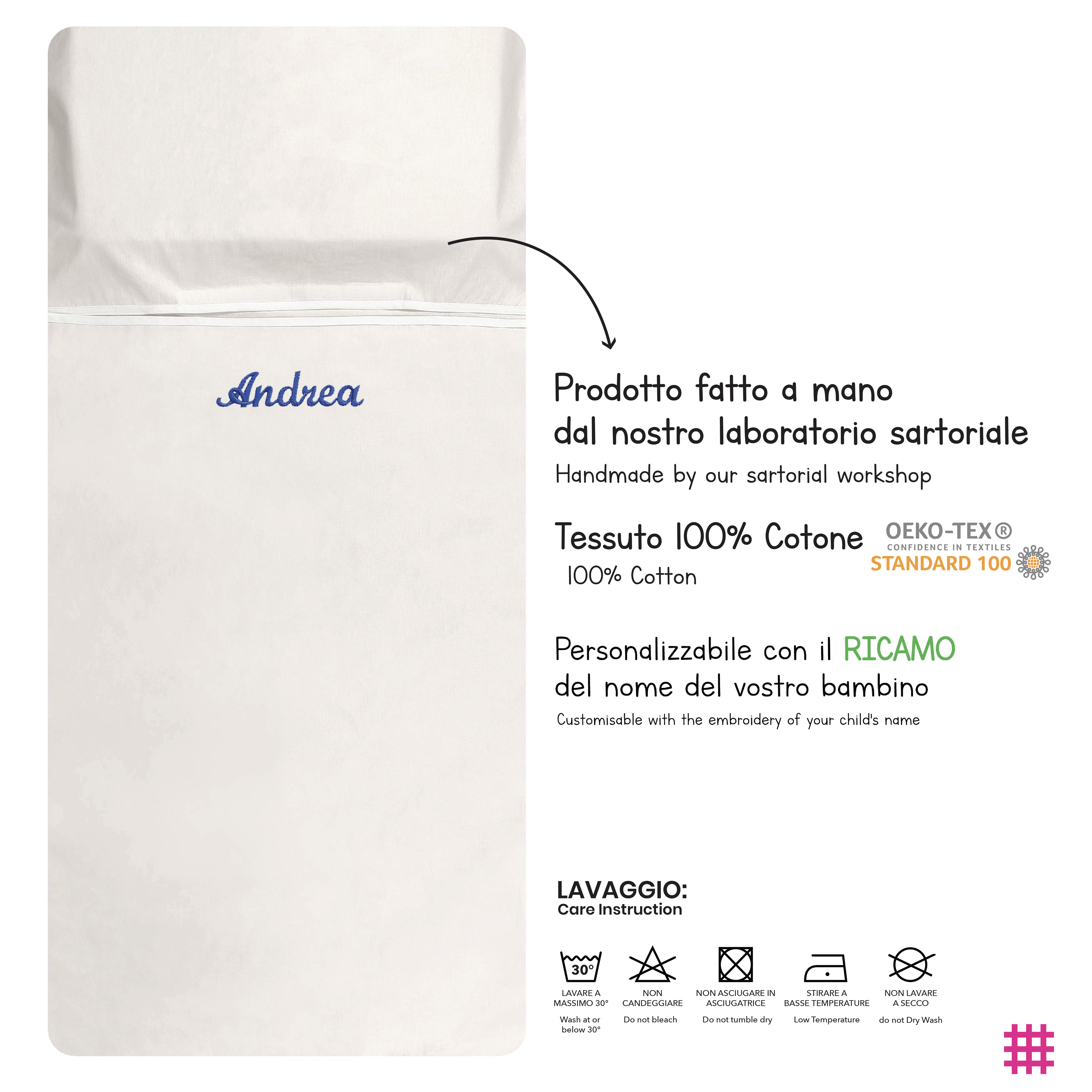 Sacco Nanna Estivo Tinta Unita Bianco Image
