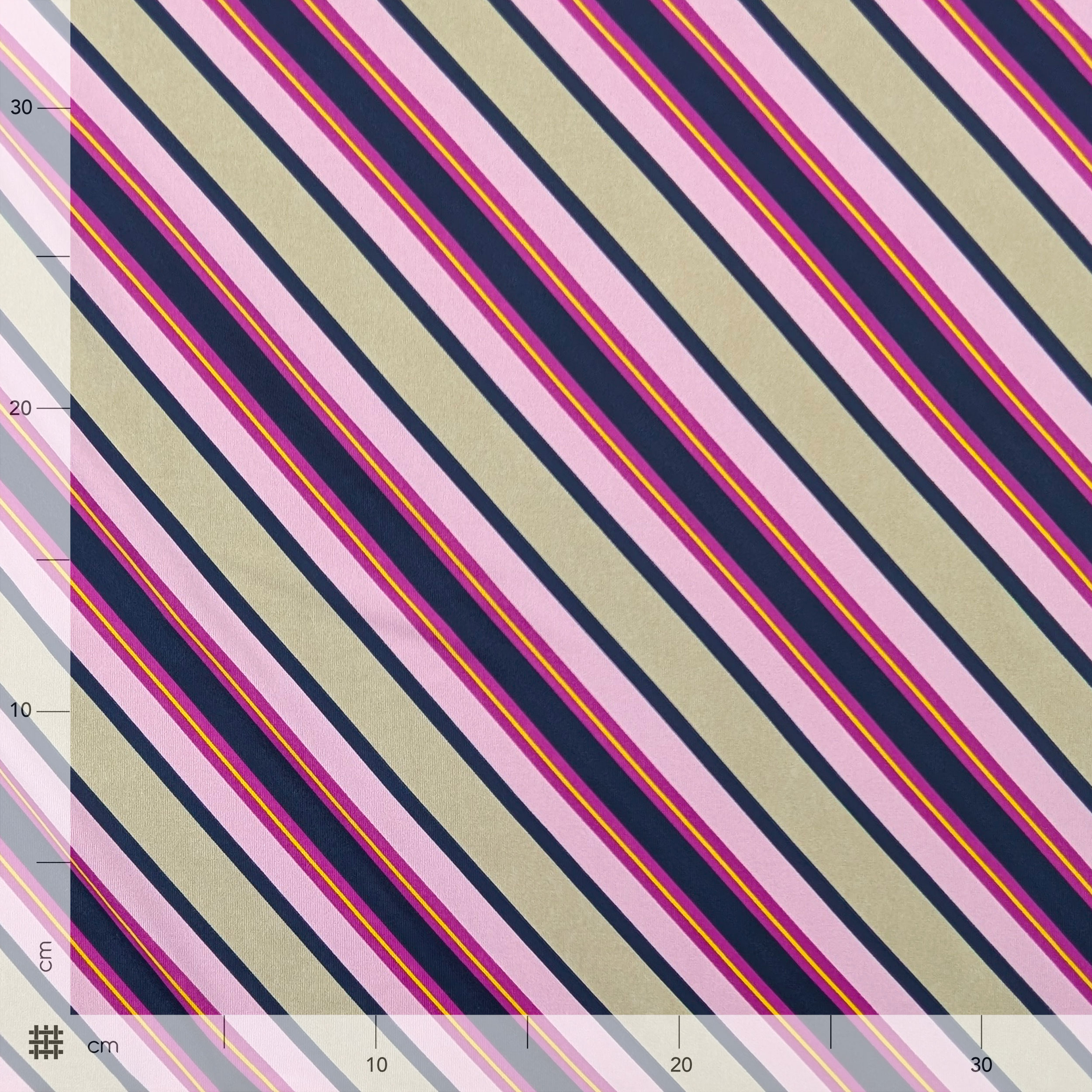 Maglina Bielastica Righe Diagonali Blu e Rosa Image