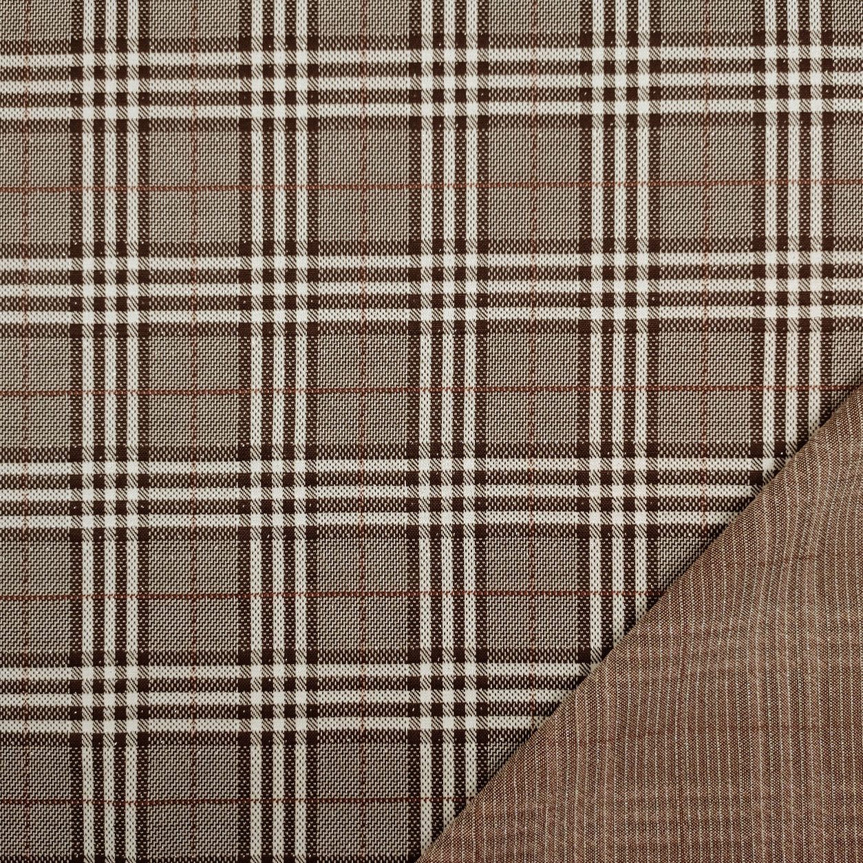Punto milano scozzese marrone lurex