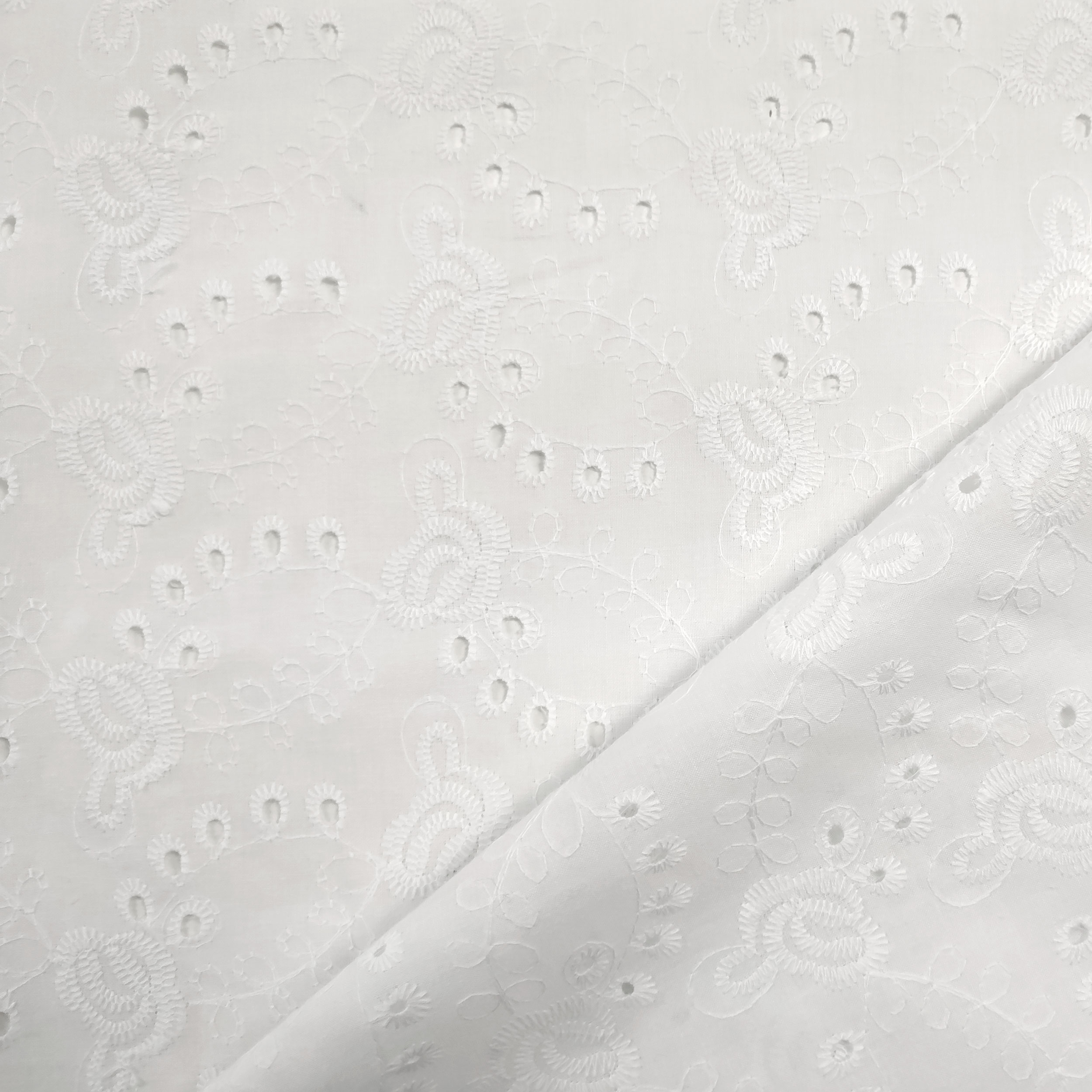 Sangallo di Cotone Bianco Roselline Image