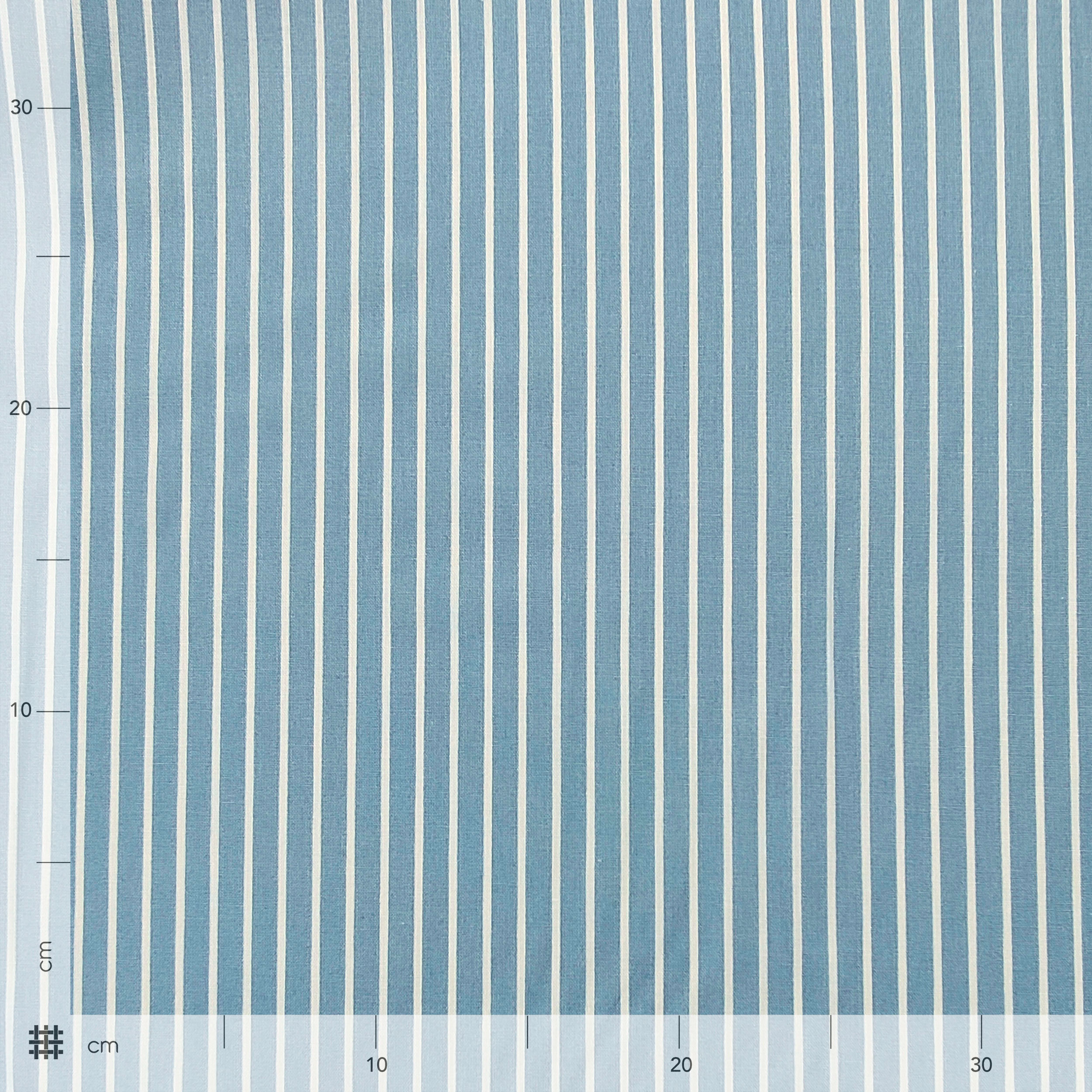 Popeline di Cotone Azzurro Fantasia Righe