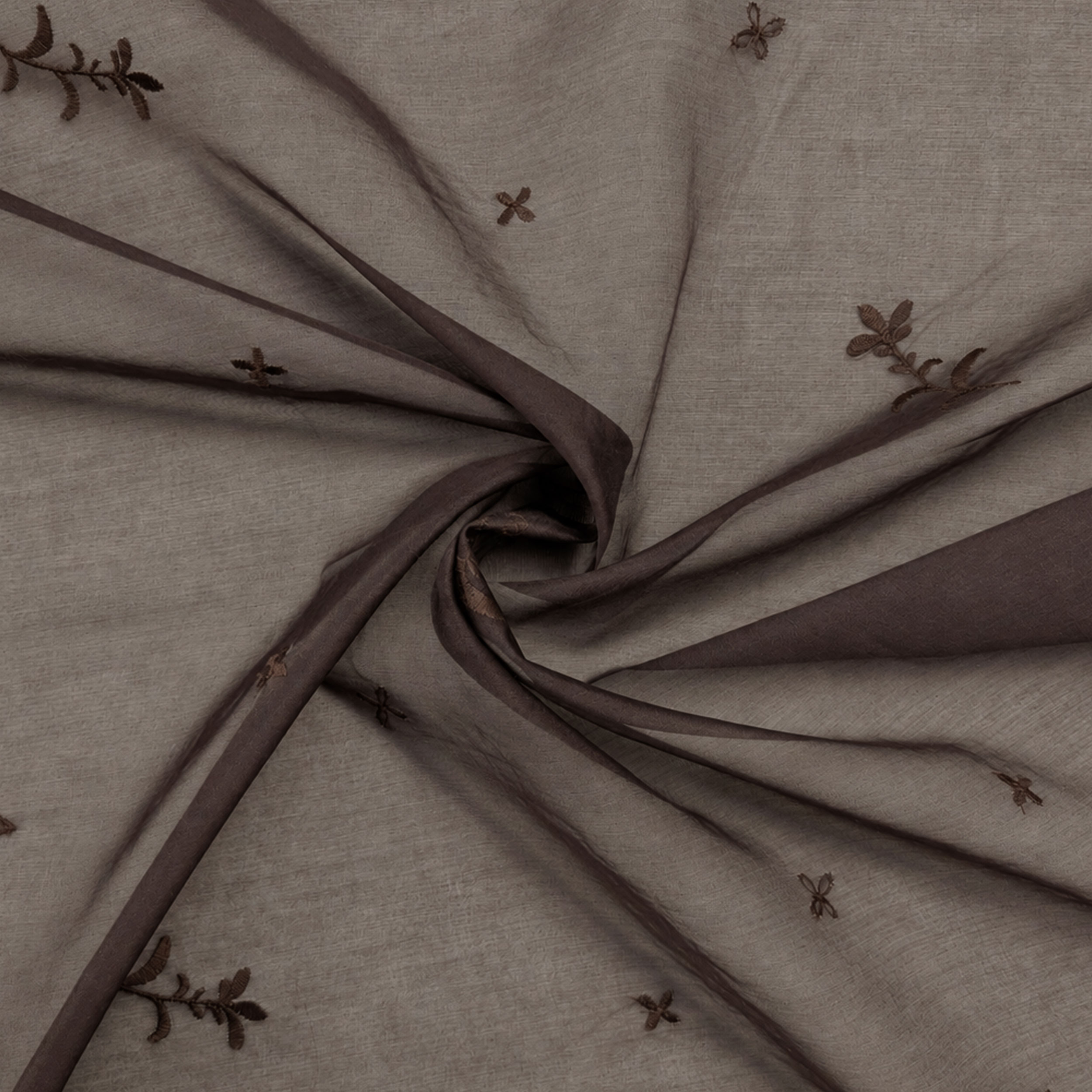 Organza Mano Setata Ricamata Marrone Image