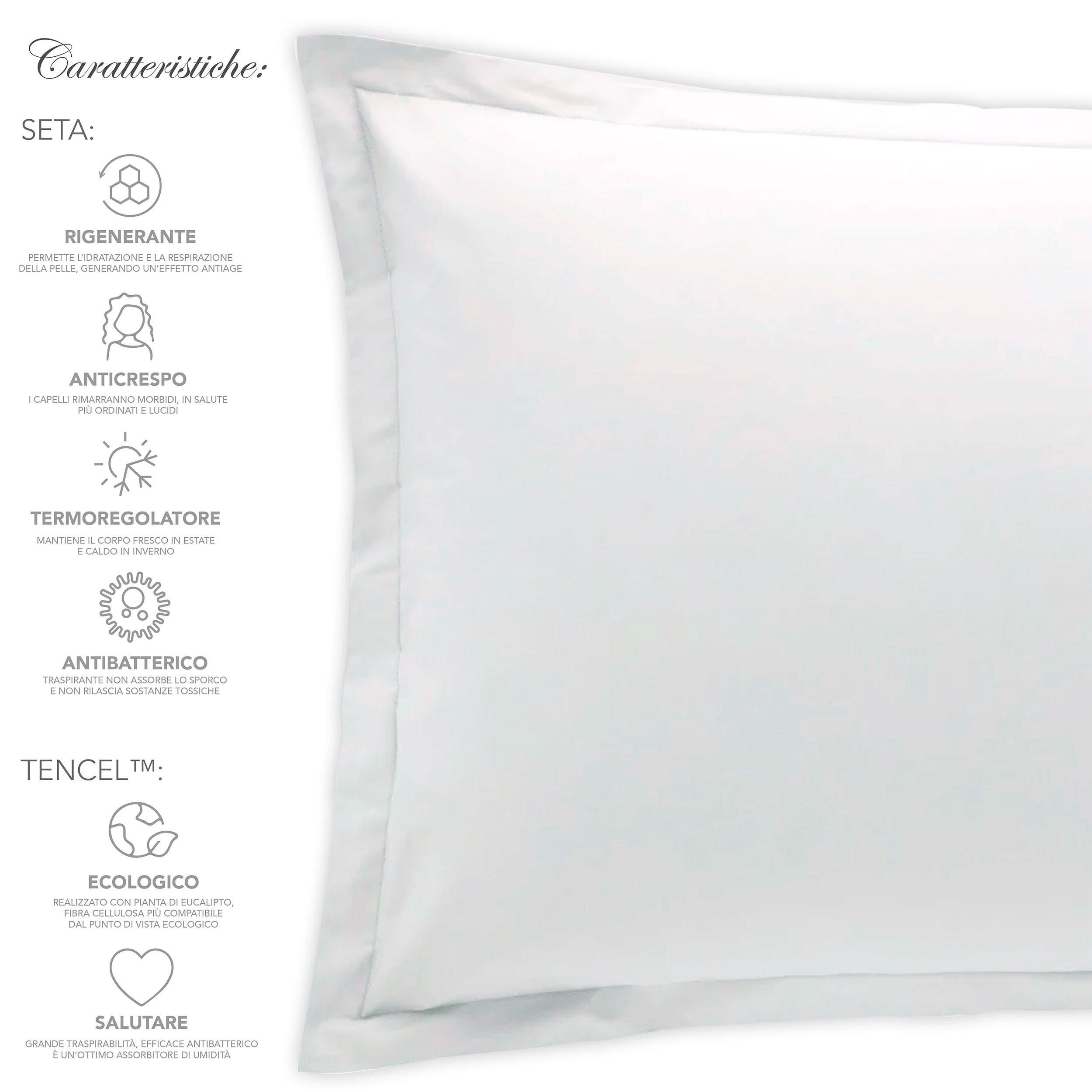 Due Federe Bianche Per Cuscino Da Letto Da Una Piazza E Mezza - Foto 7