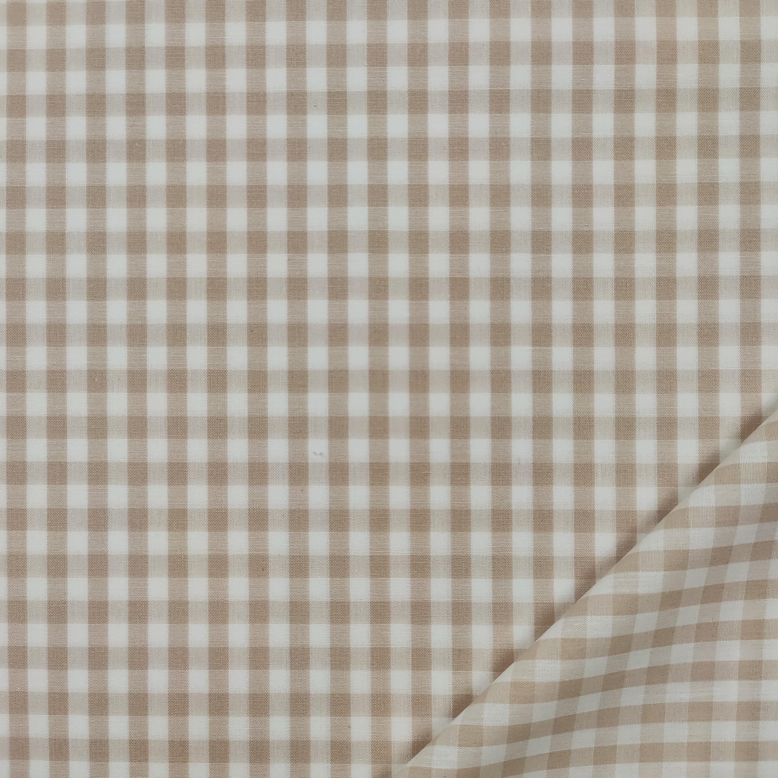 Tessuto cotone leggero tinto in filo grande beige