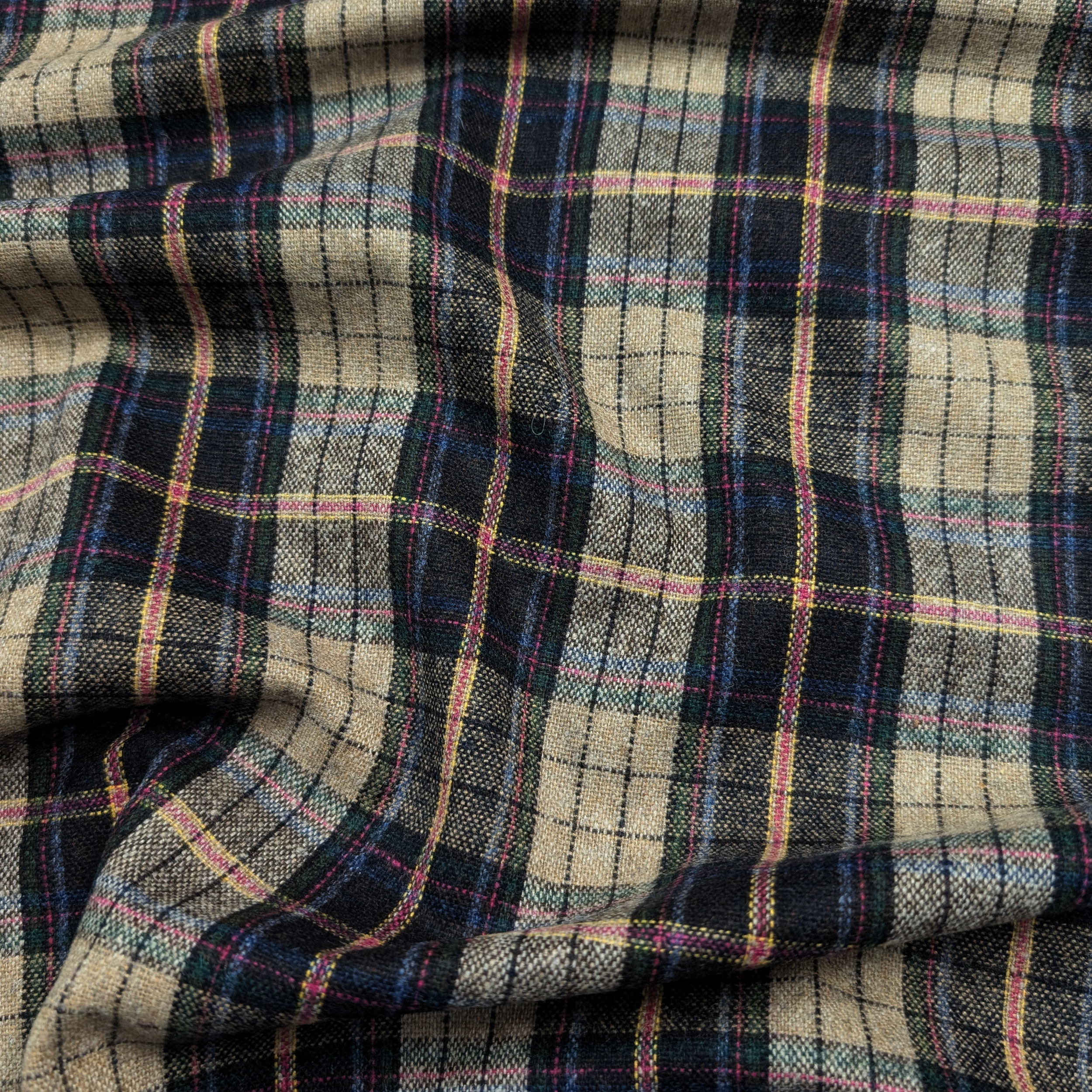 Flanella Tartan Beige e Toni Rosa Viola Image