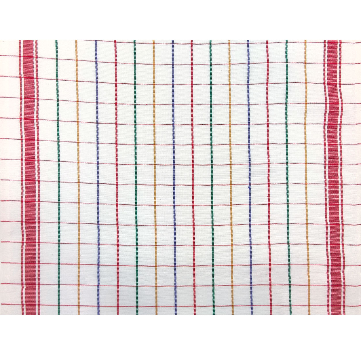 Tessuto per Strofinacci Doppio Bordo Rosso con Righe