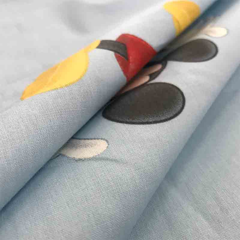 Tessuto Cotone Disney Topolino e Minnie Azzurro Dettaglio