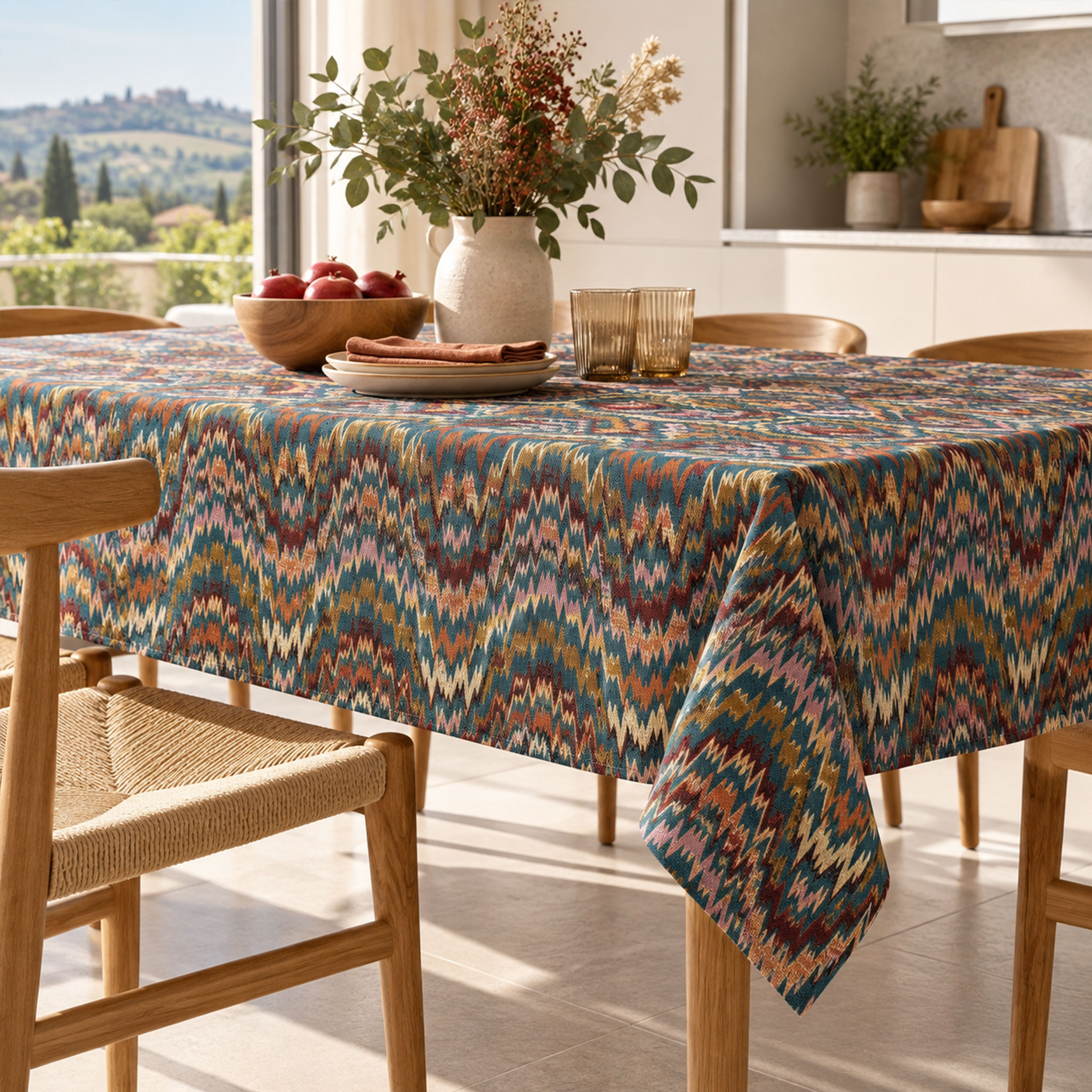 Jacquard Zig Zag Astratto Sfondo Verdone Image