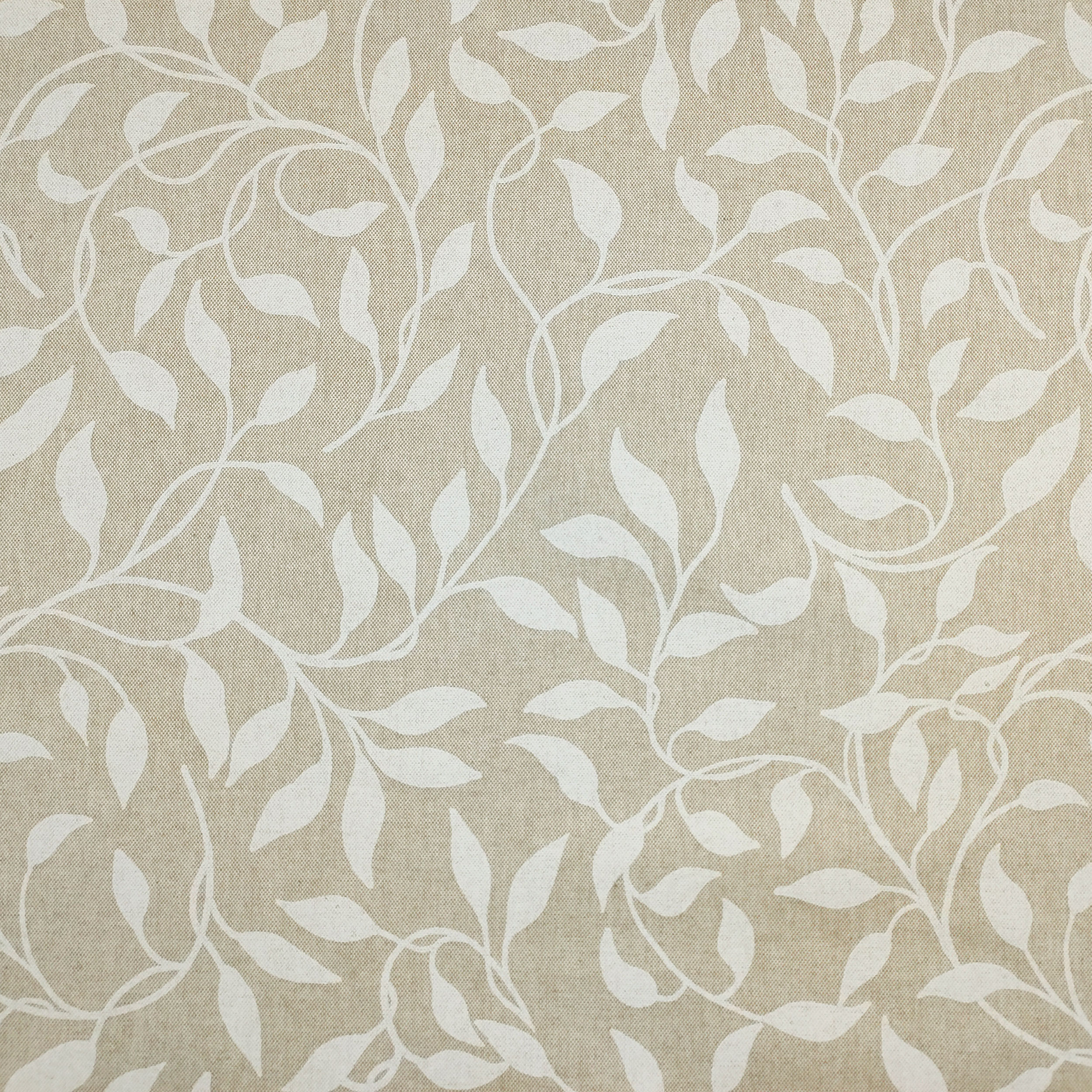 Tessuto per Tovaglia Cotone Foliage Bianco