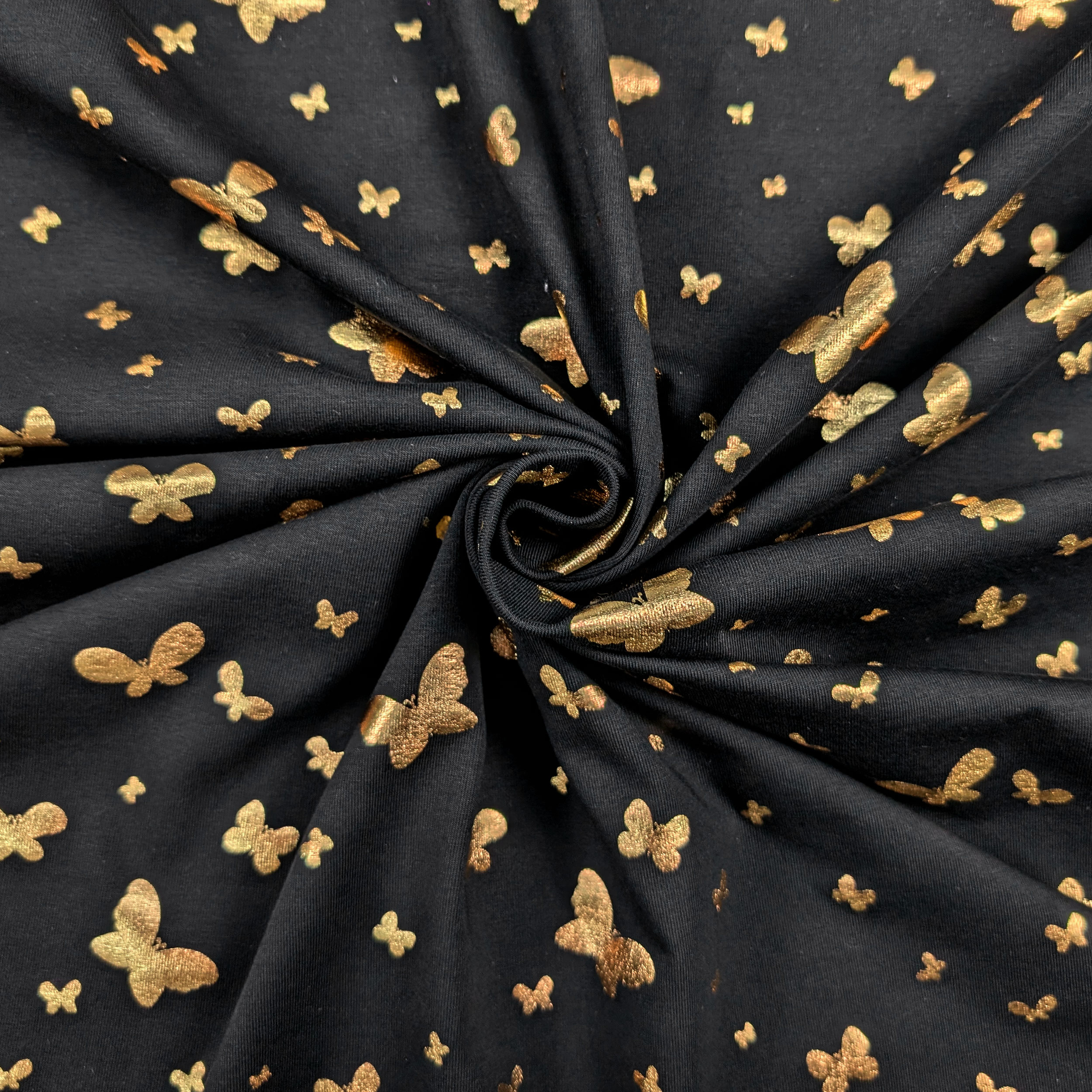 Maglina Cotone Nera Farfalle Oro Image
