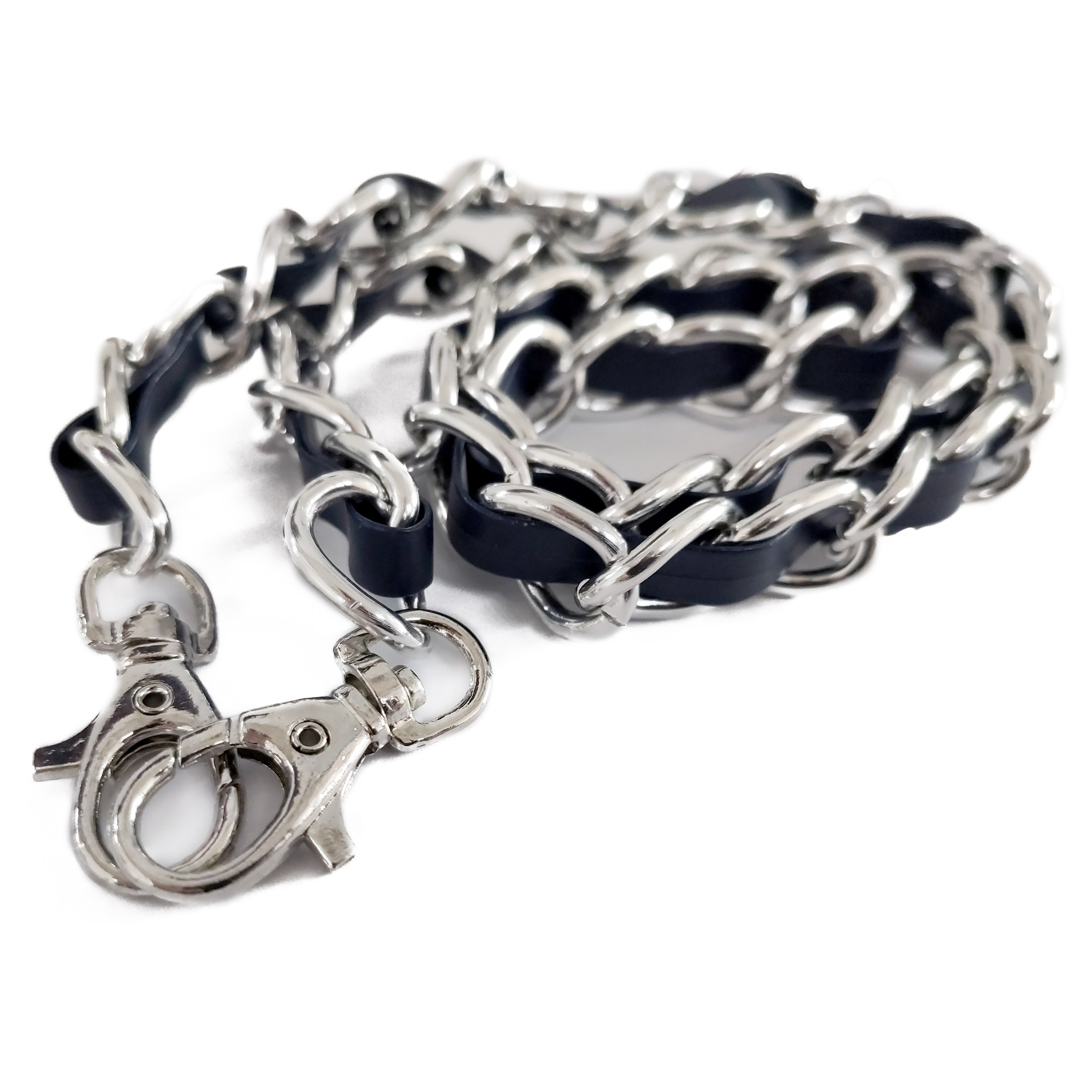 catena-con-fettuccia-in-ecopelle-blu 1