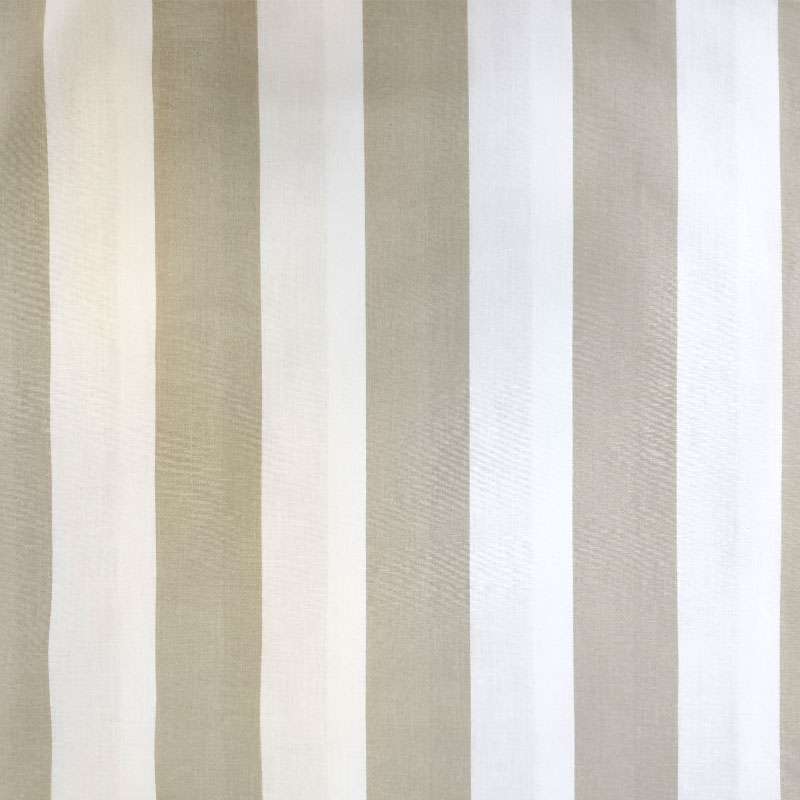 Tessuto di Cotone Righe Larghe Beige
