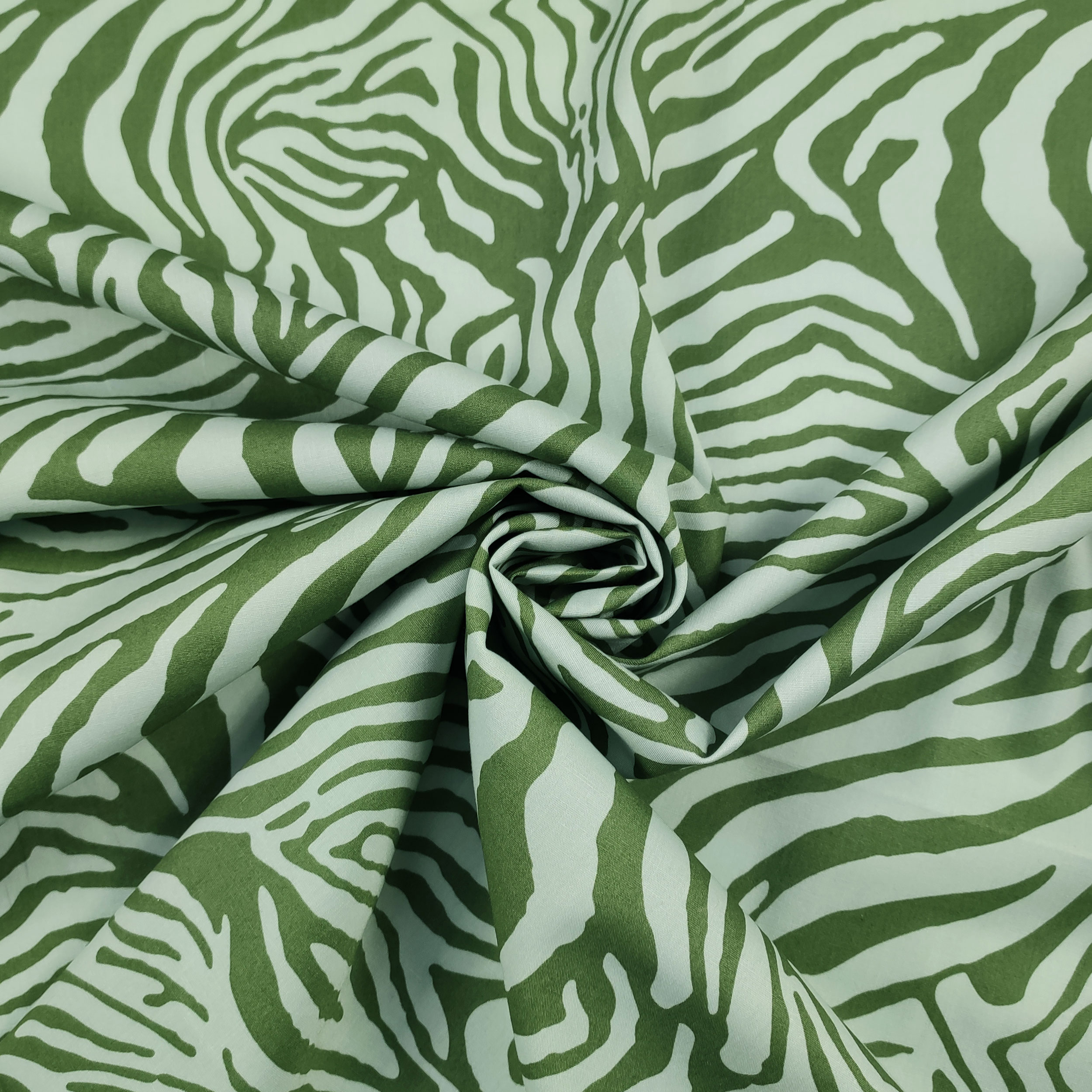 Cotone Fantasia Astratta Verde
