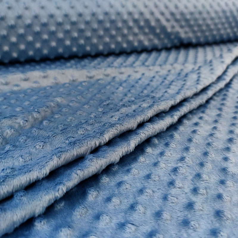 Tessuto Minky Dots Lux Avio 