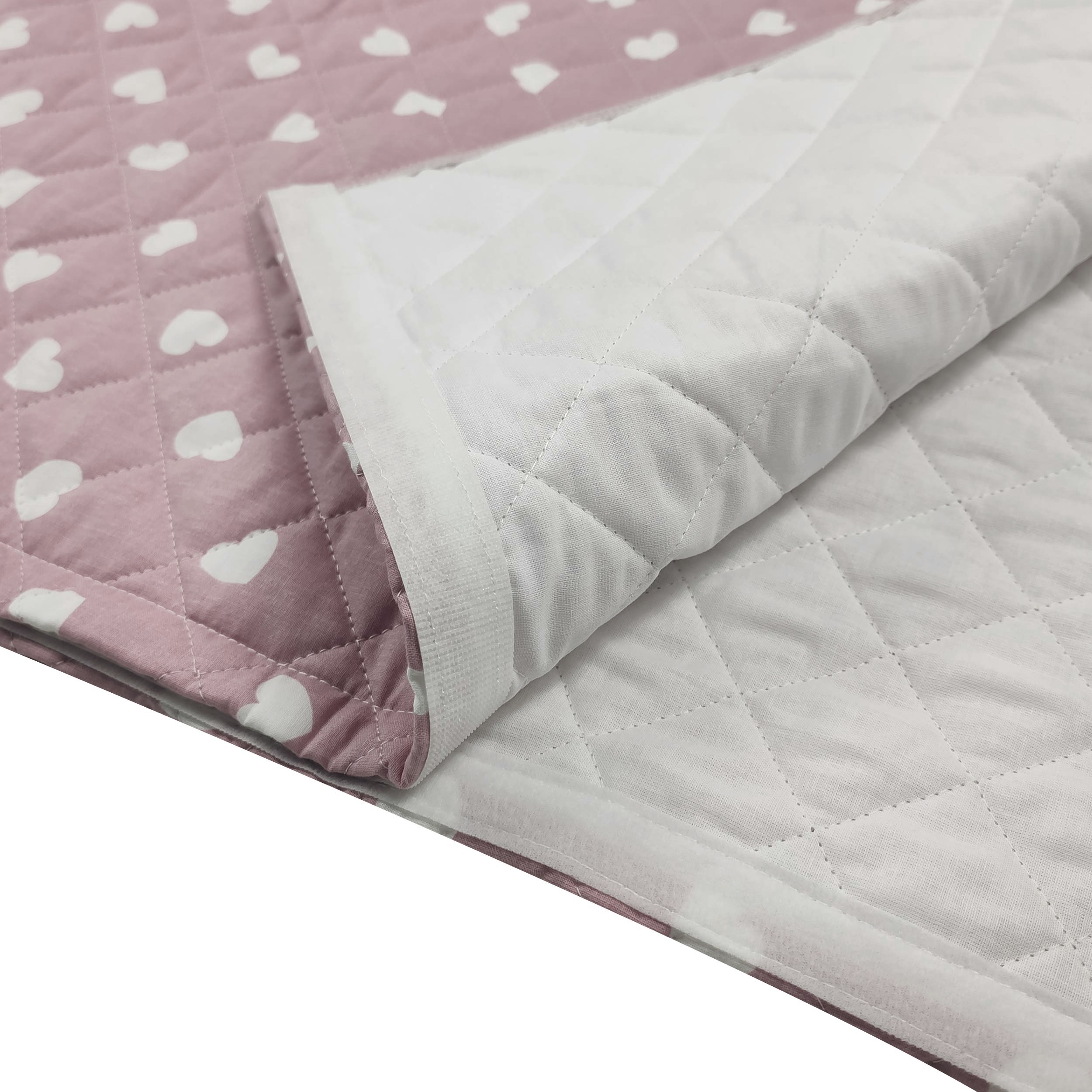 Sacco Nanna Cuori Bianchi con Sfondo Rosa Antico