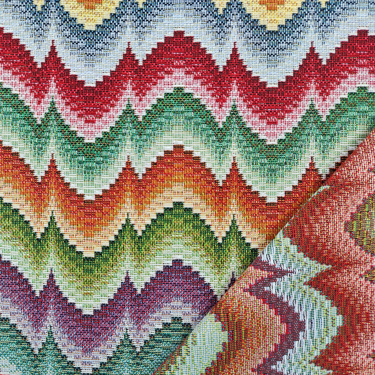 Tessuto Jacquard Fantasia Astratta Multicolor