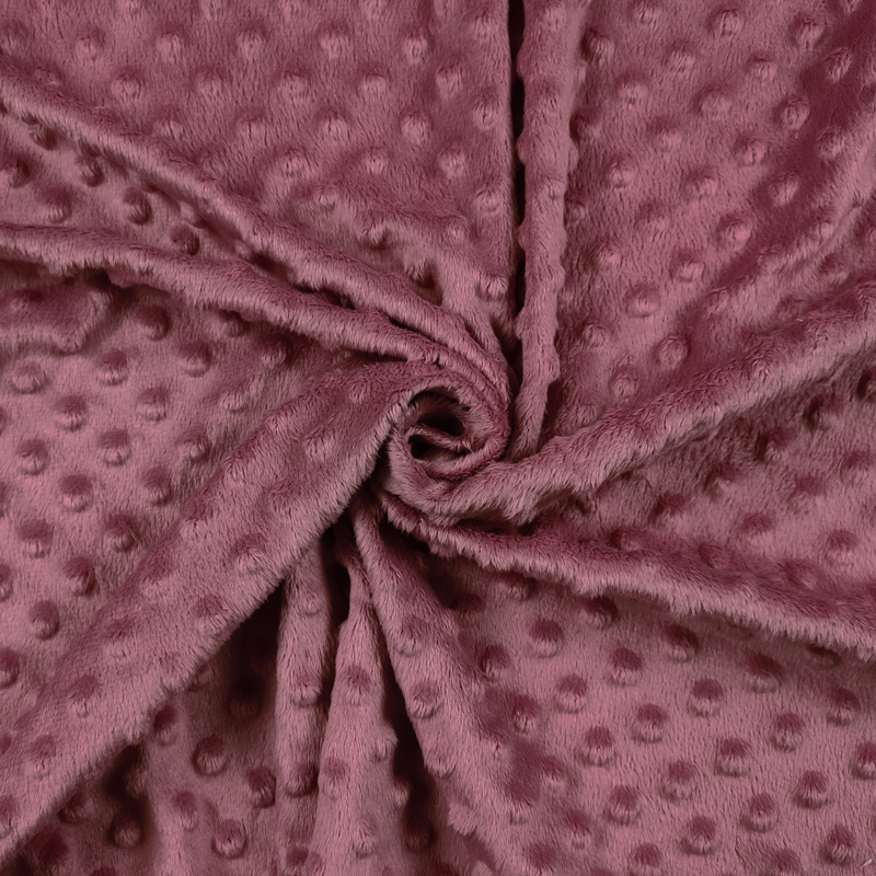 Tessuto Minky Dots Lux Rosa Antico 