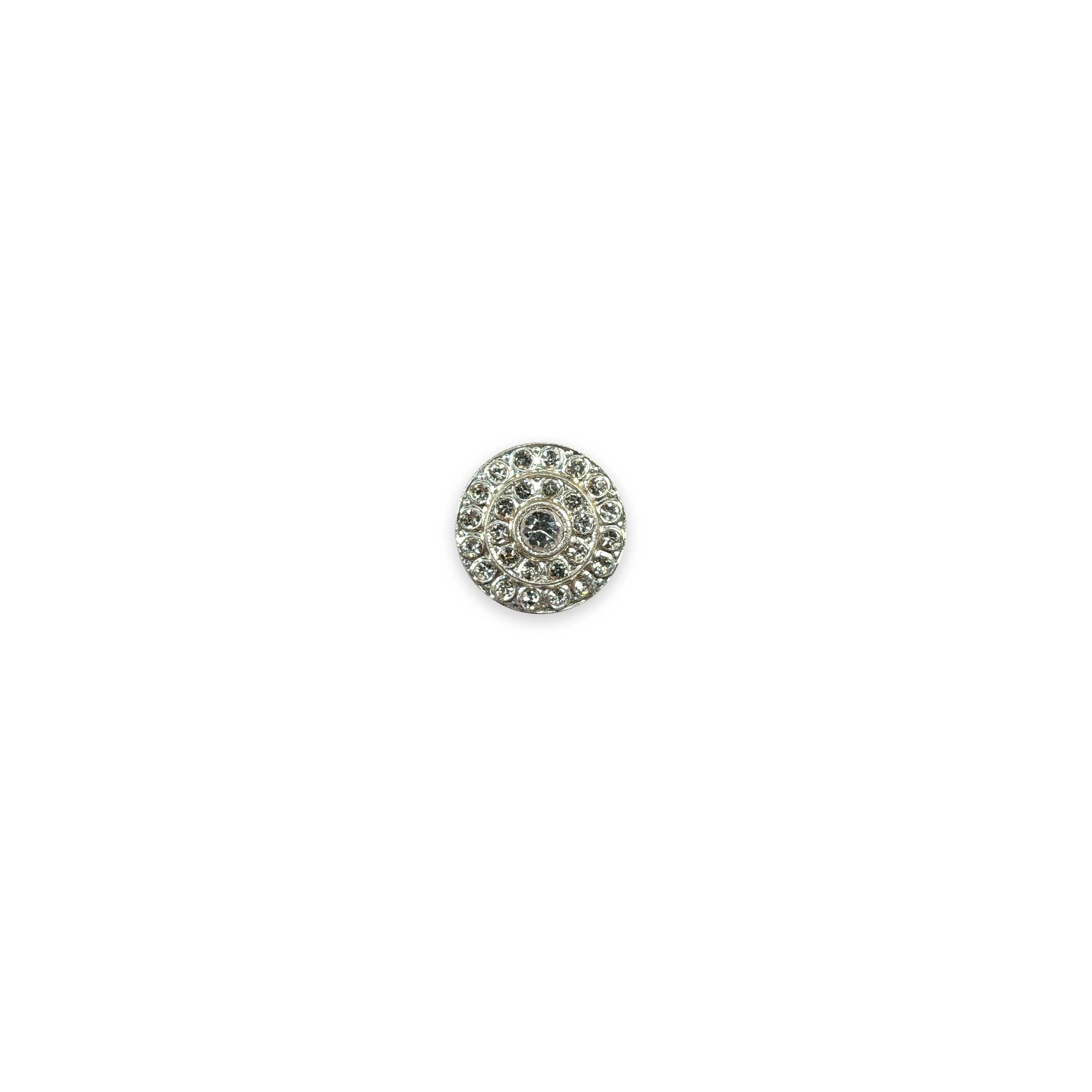 Bottone Gioiello Argento Cerchi di Strass  Image