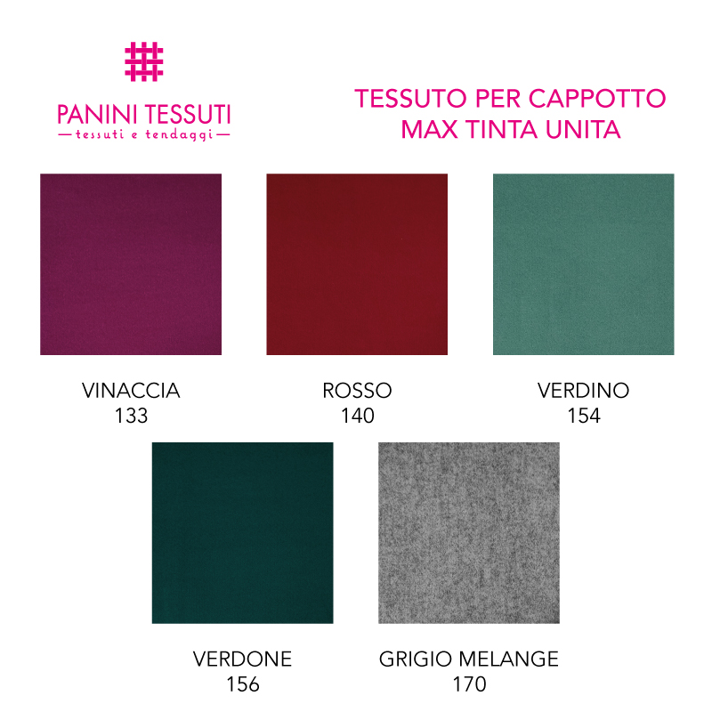 Tessuto per Cappotti Max Tinta Unita Cartella Colore