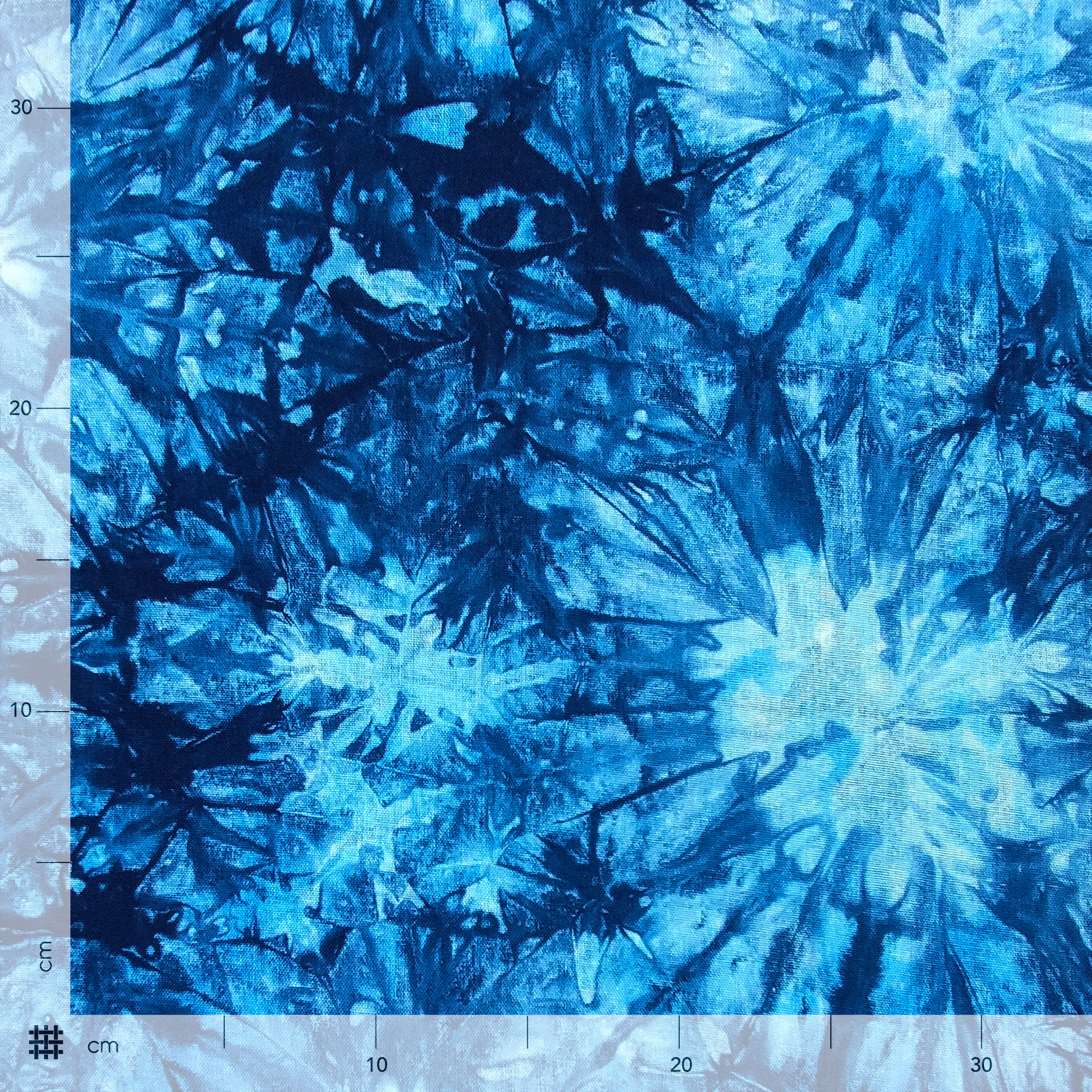 Misto Lino Foglie Astratte Sfondo Blu