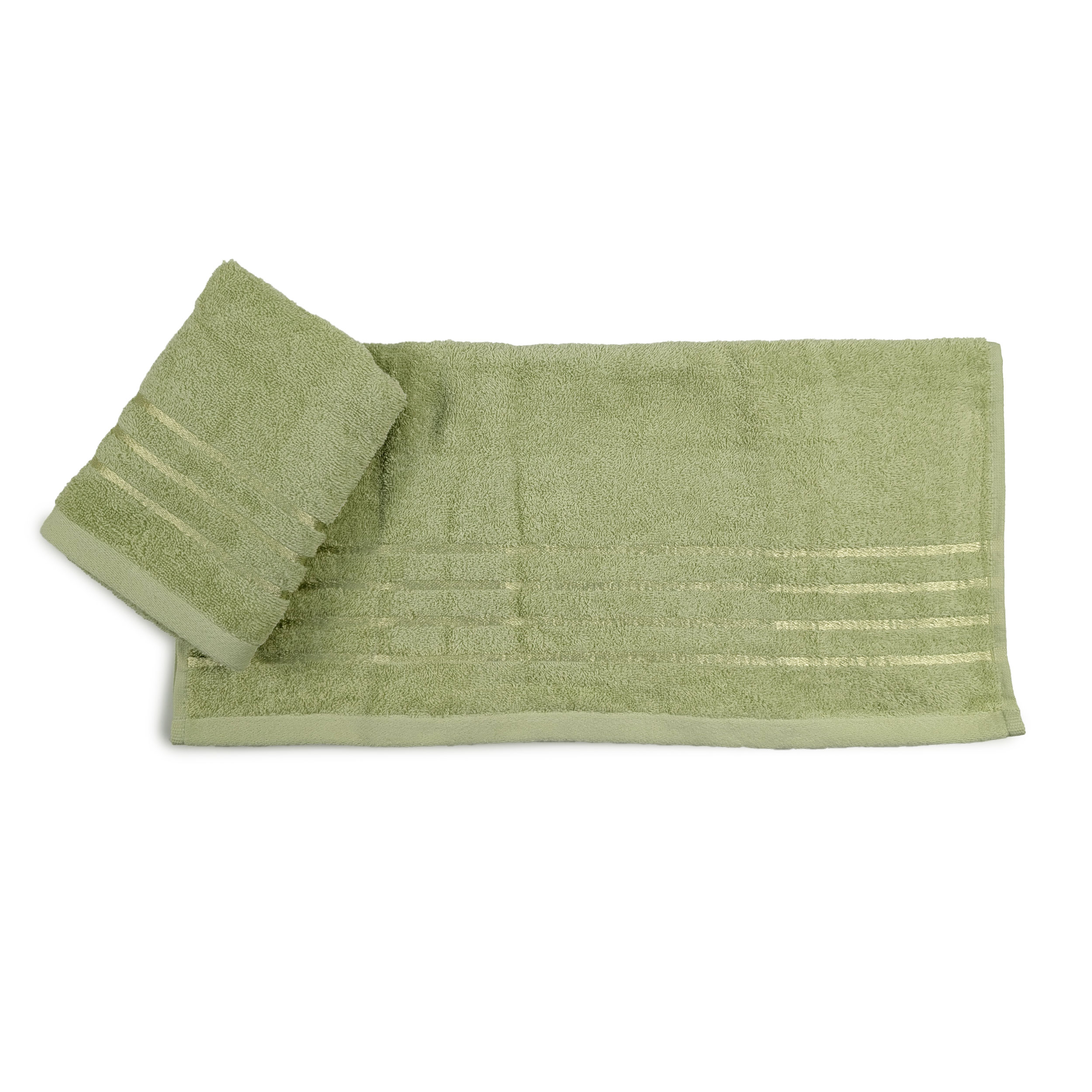 Set Asciugamani Bagno Viso e Ospite Verdino Image