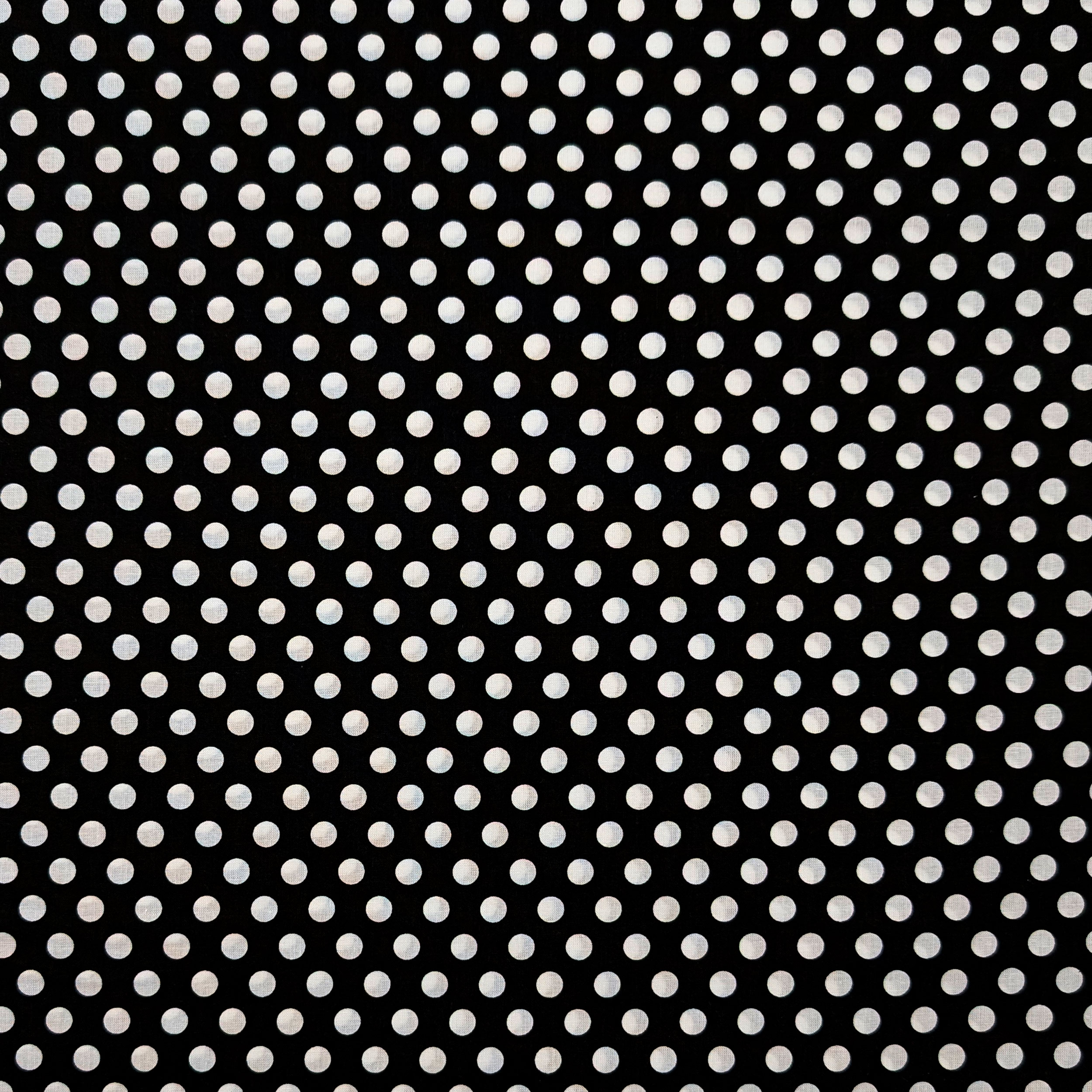 Tessuto Cotone Nero Pois Grandi Image