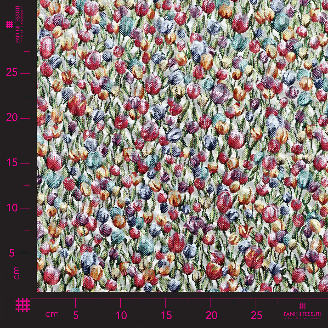 Tessuti jacquard piccoli tulipani colorati