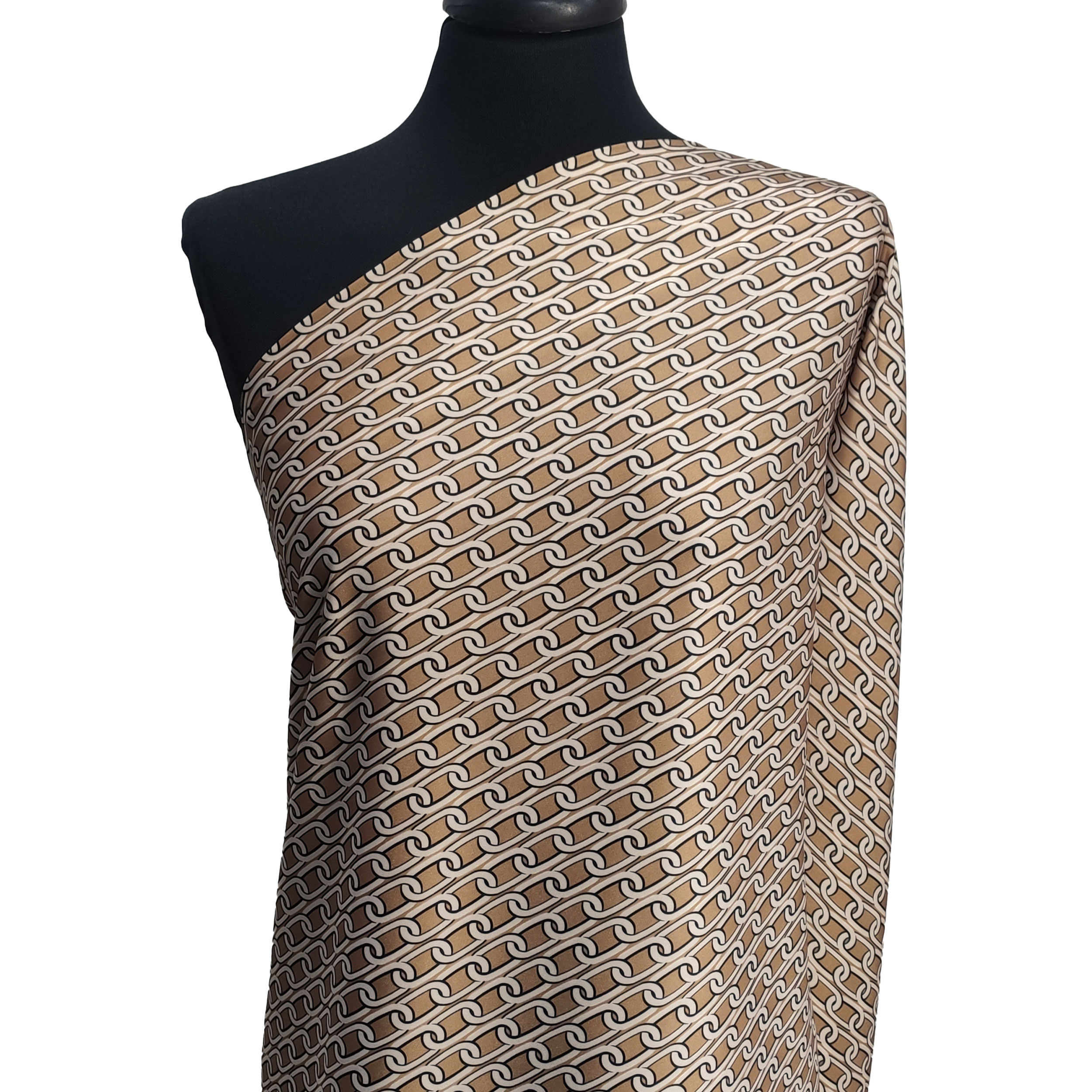 Raso Setato Alta Moda Catene Piccole Sfondo Beige