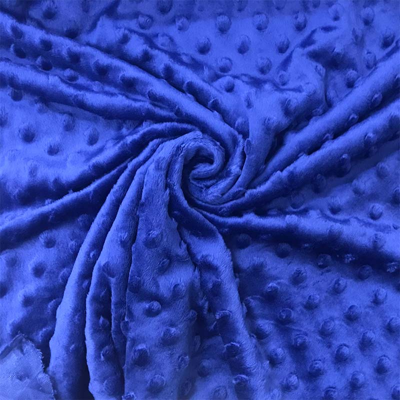 Tessuto Minky Dots Peluche Bluette 