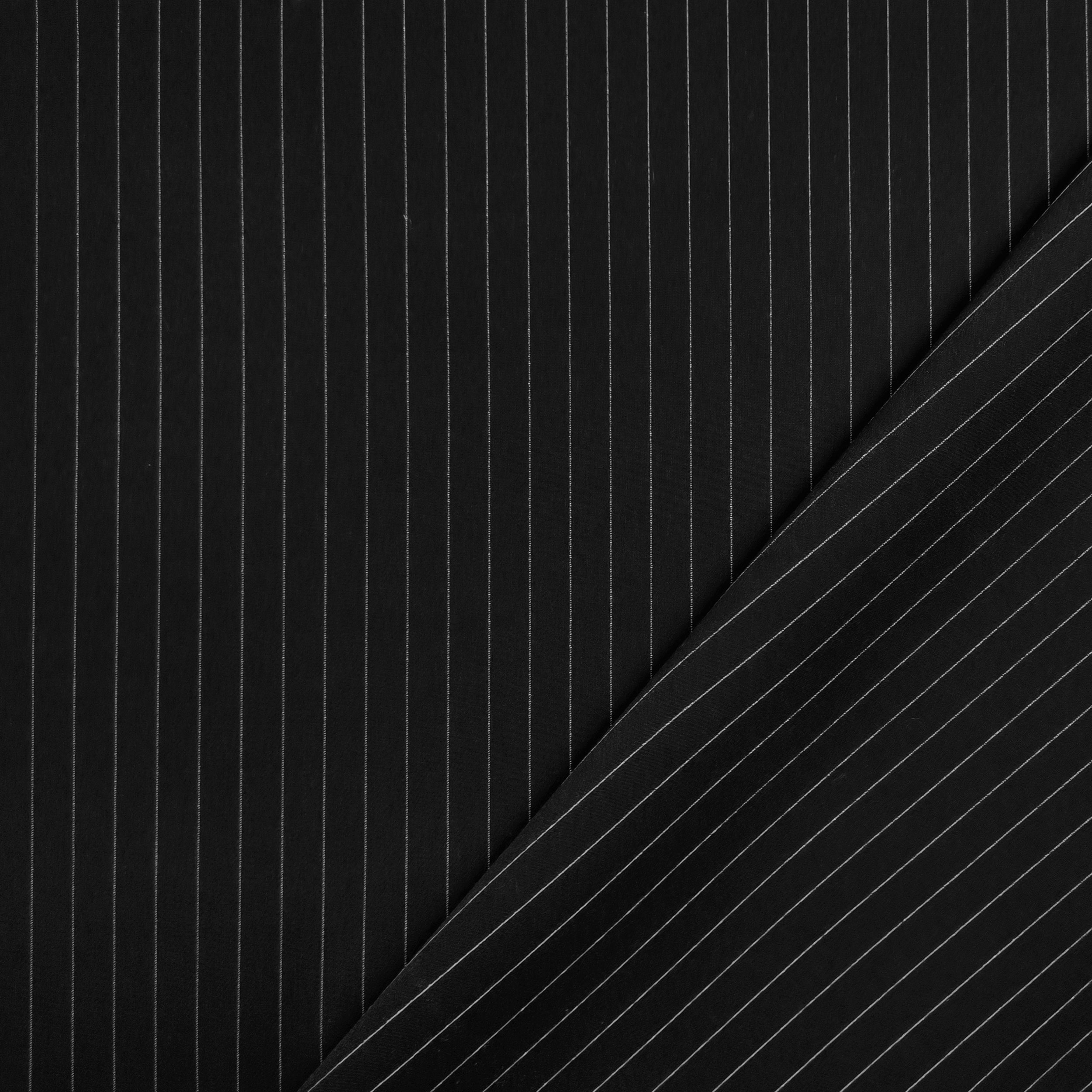 Tessuto Gessato Moda Nero
