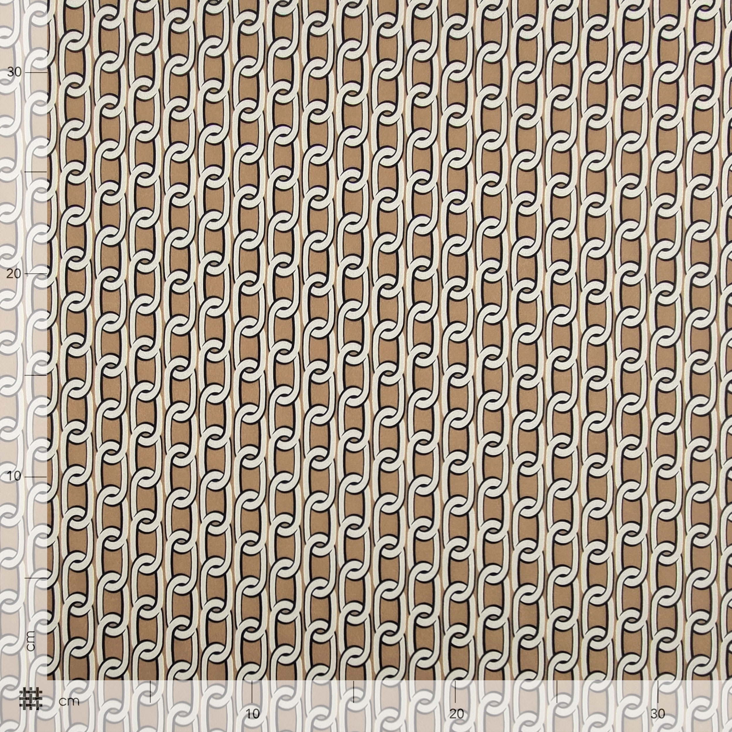 Raso Setato Alta Moda Catene Piccole Sfondo Beige