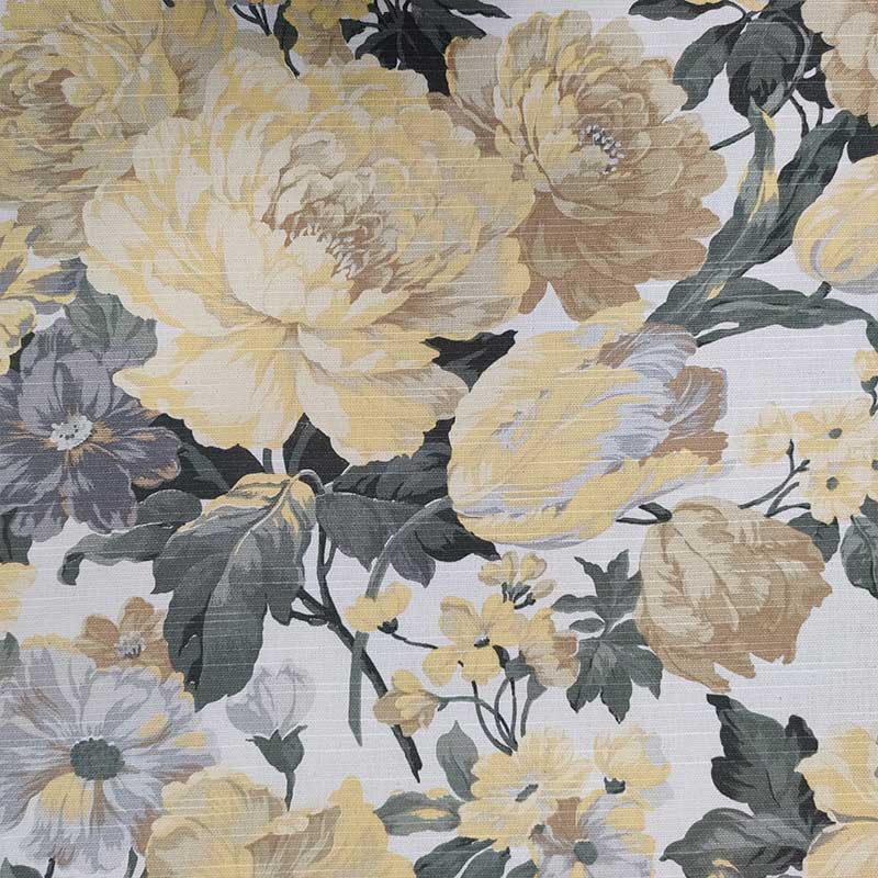 Tessuto arredo fiore grande ocra