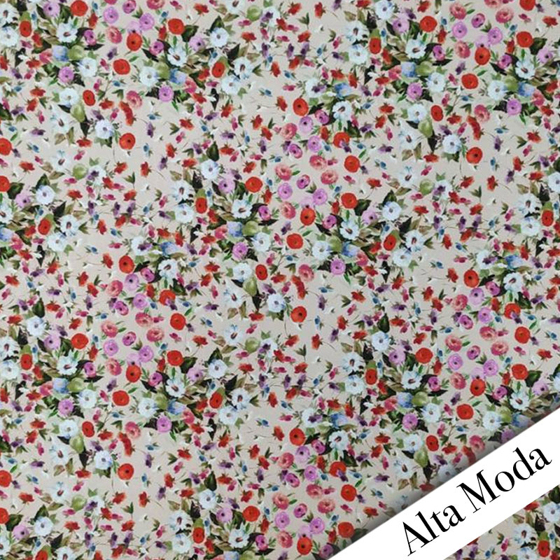 Tessuto alta moda fiorellini sfondo rosa