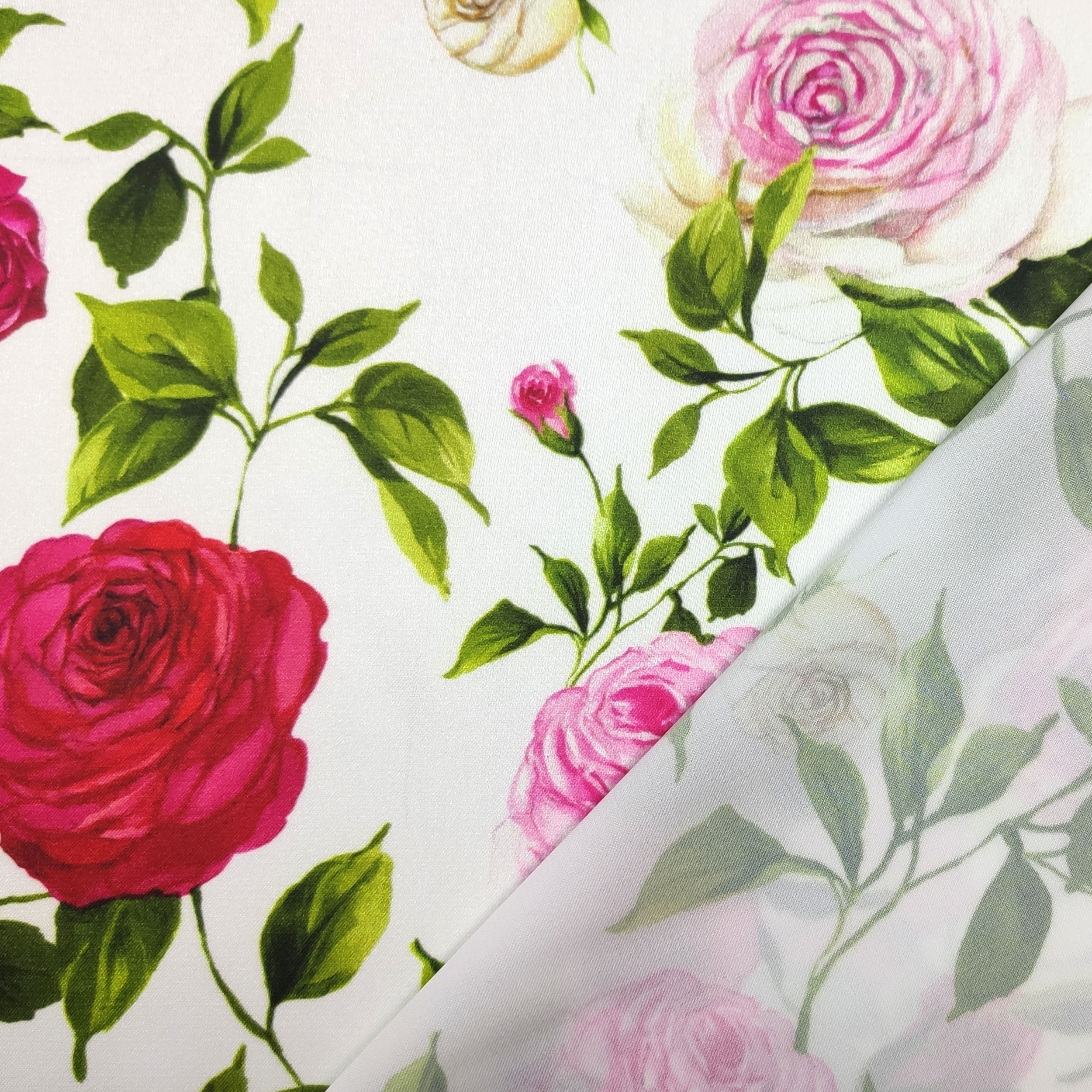 Rasetto Elasticizzato Setato Rose Sfondo Bianco