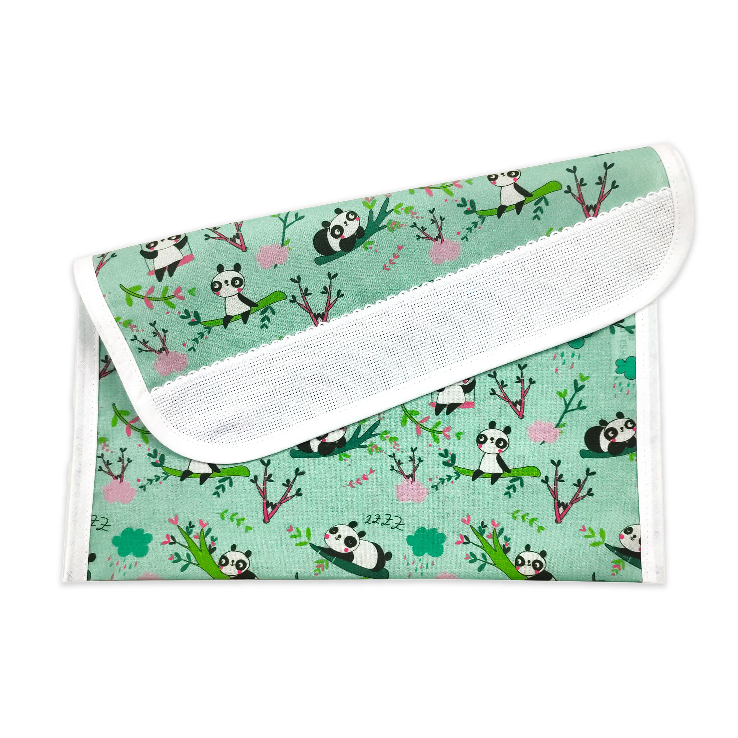 Coordinato Asilo Panda Sfondo Verde Menta