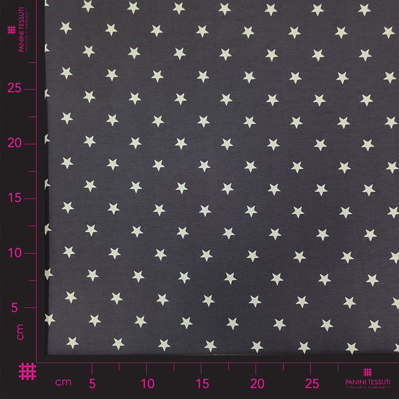 Tessuto Jersey Stelline Grigio