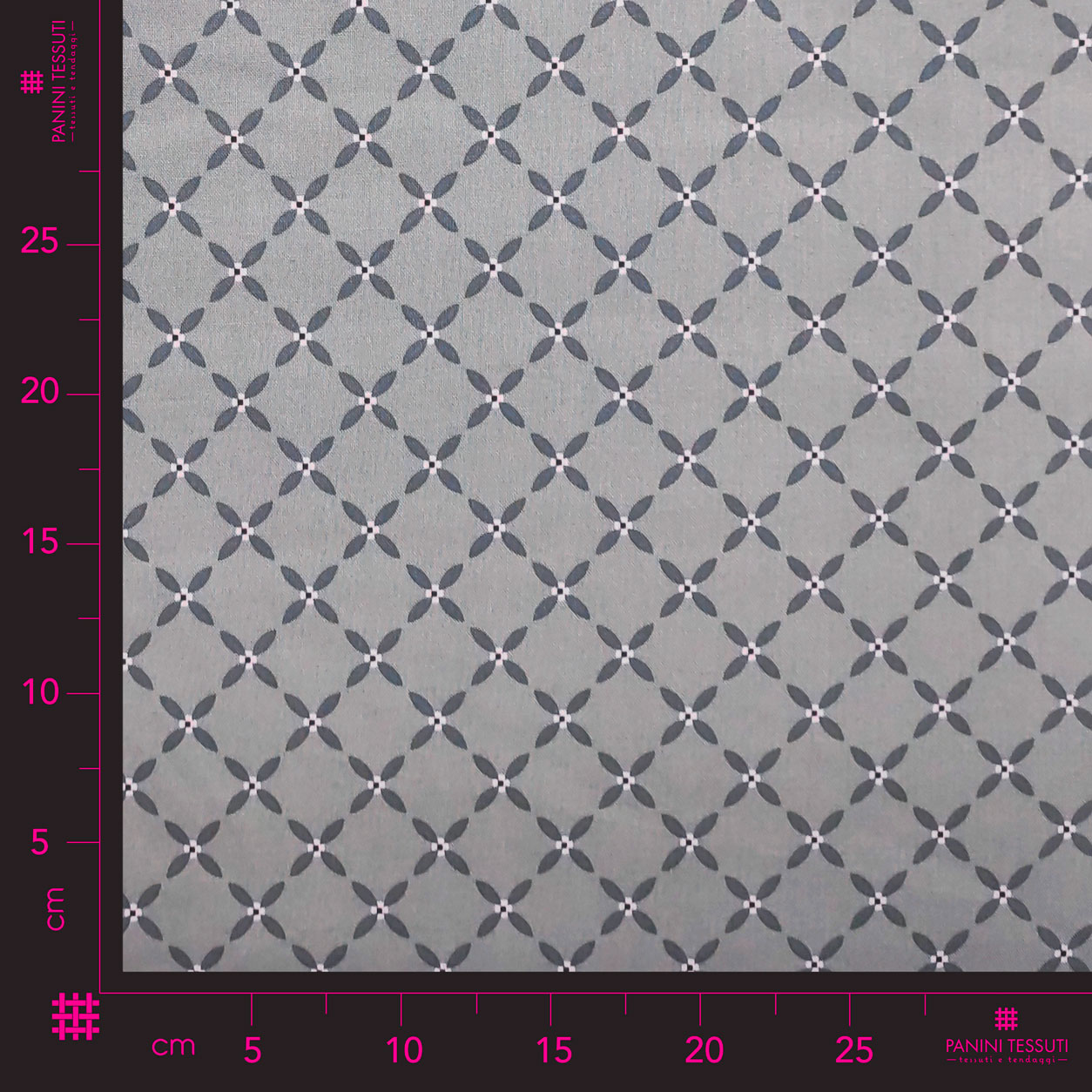Cotone gutermann fantasia geometrica floreale grigio