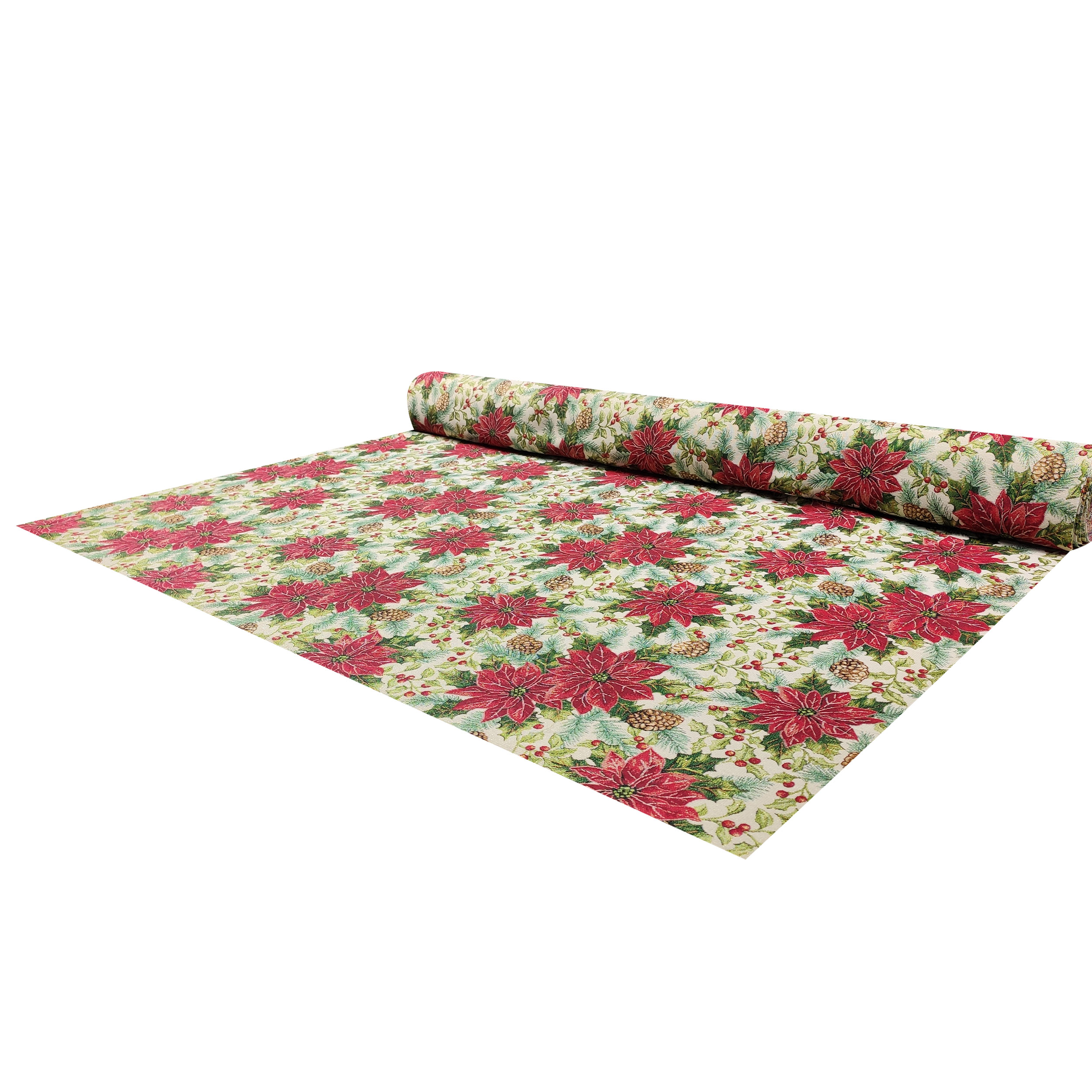 Tessuto Gobelin Stelle di Natale Lurex