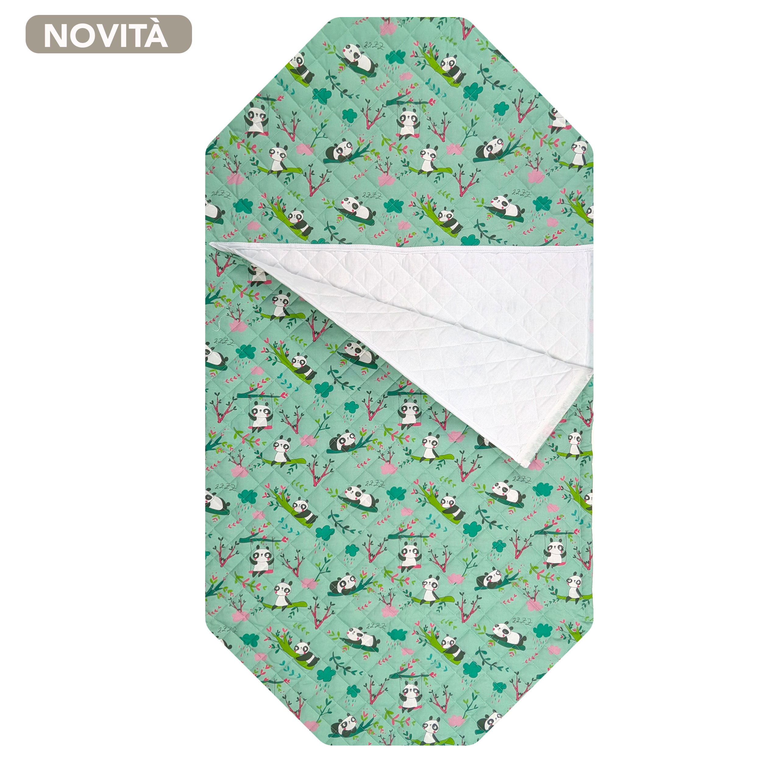 Sacco Nanna Sagomato per Brandine Panda Sfondo Verde Menta Image