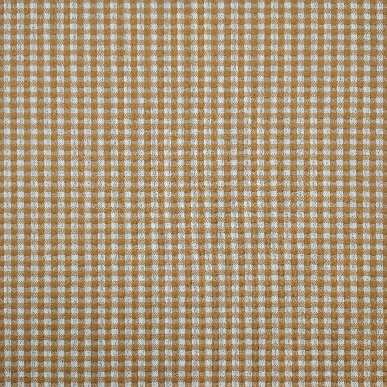 Tessuto Misto Cotone Quadretti Sabbia