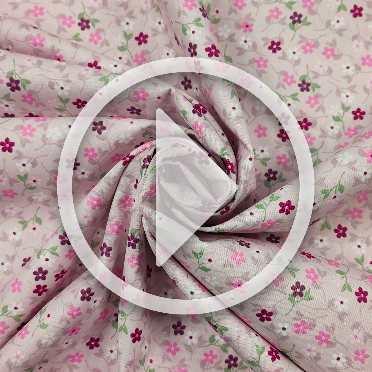 Tessuto in cotone fiori fuxia sfondo rosa video