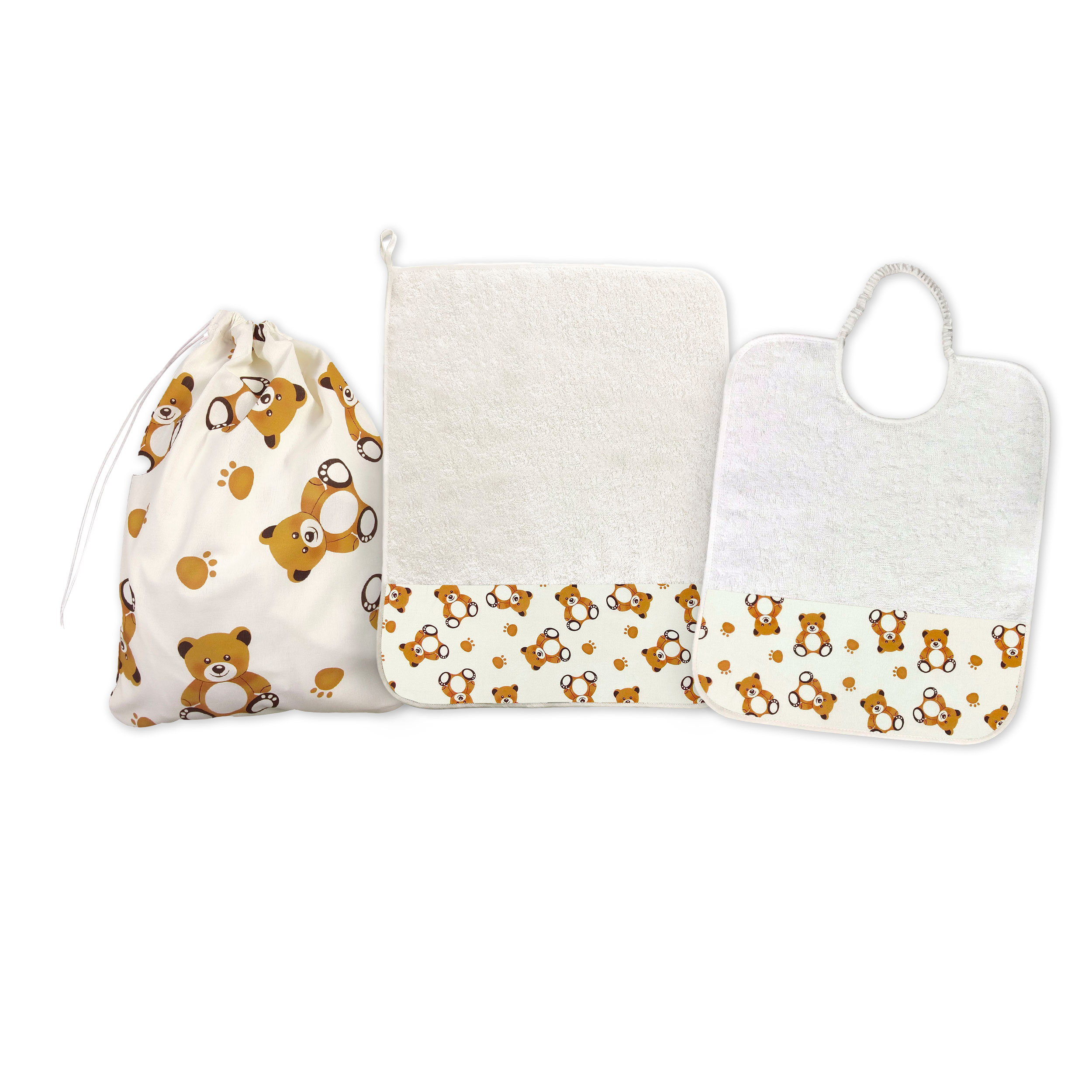 Coordinato Asilo Mini Orsetti Sfondo Bianco