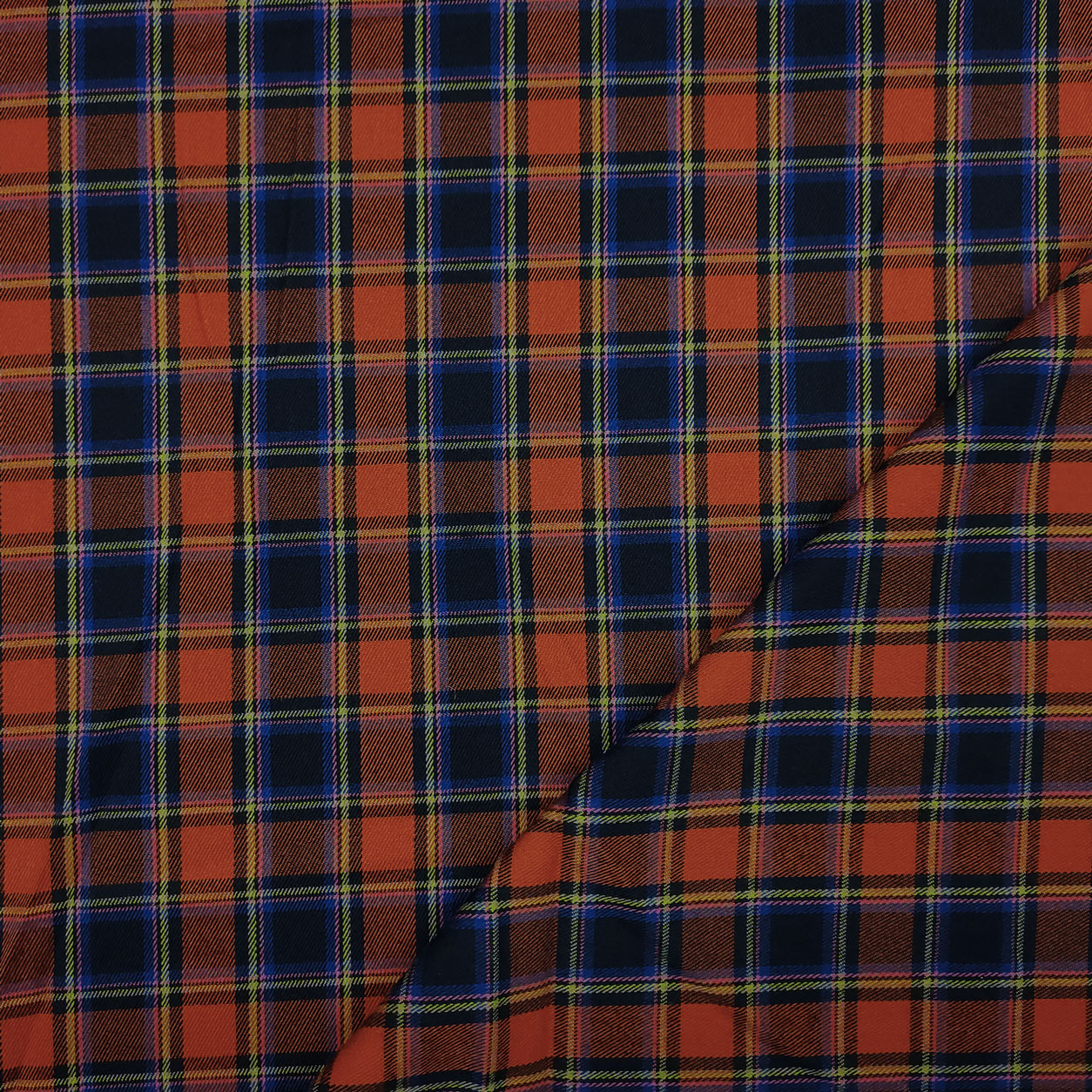 Tessuto Scozzese Arancio e Blu Image