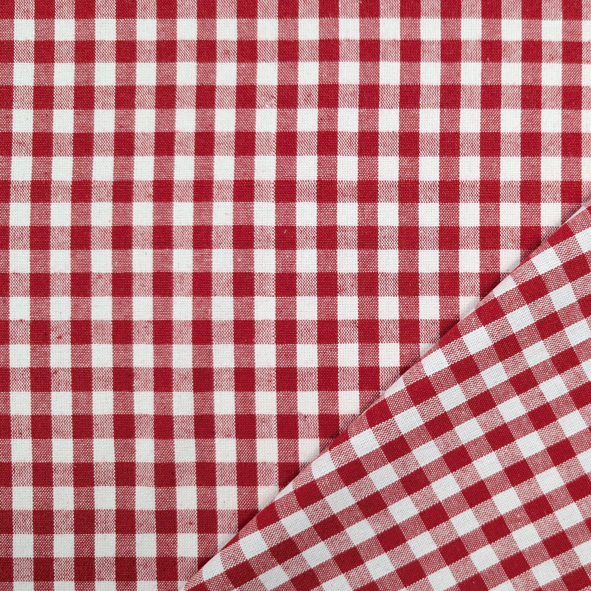 Cotone Lavato Tinto in Filo Quadretti Rossi Image