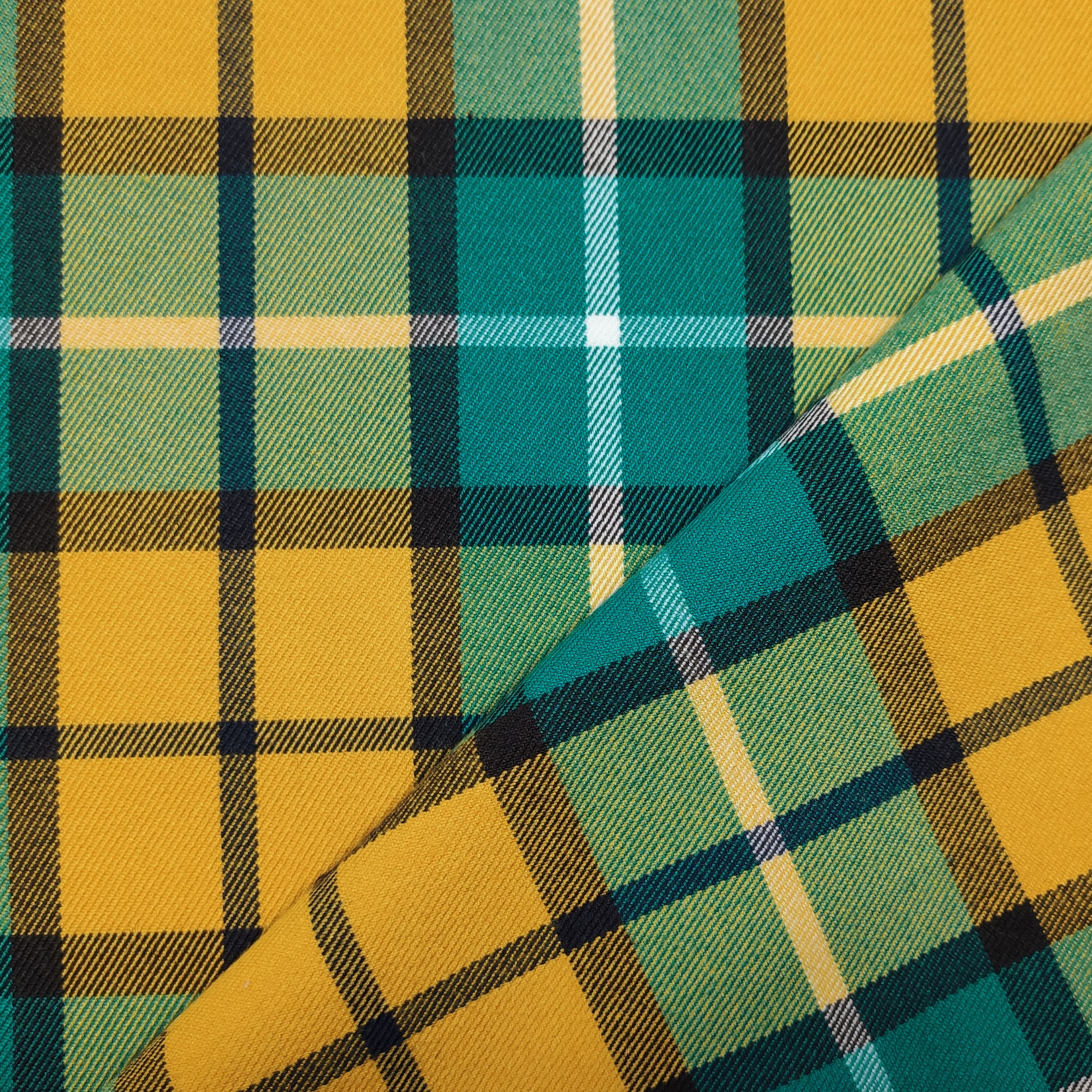 Tessuto Tartan Quadri Ocra e Turchese Image