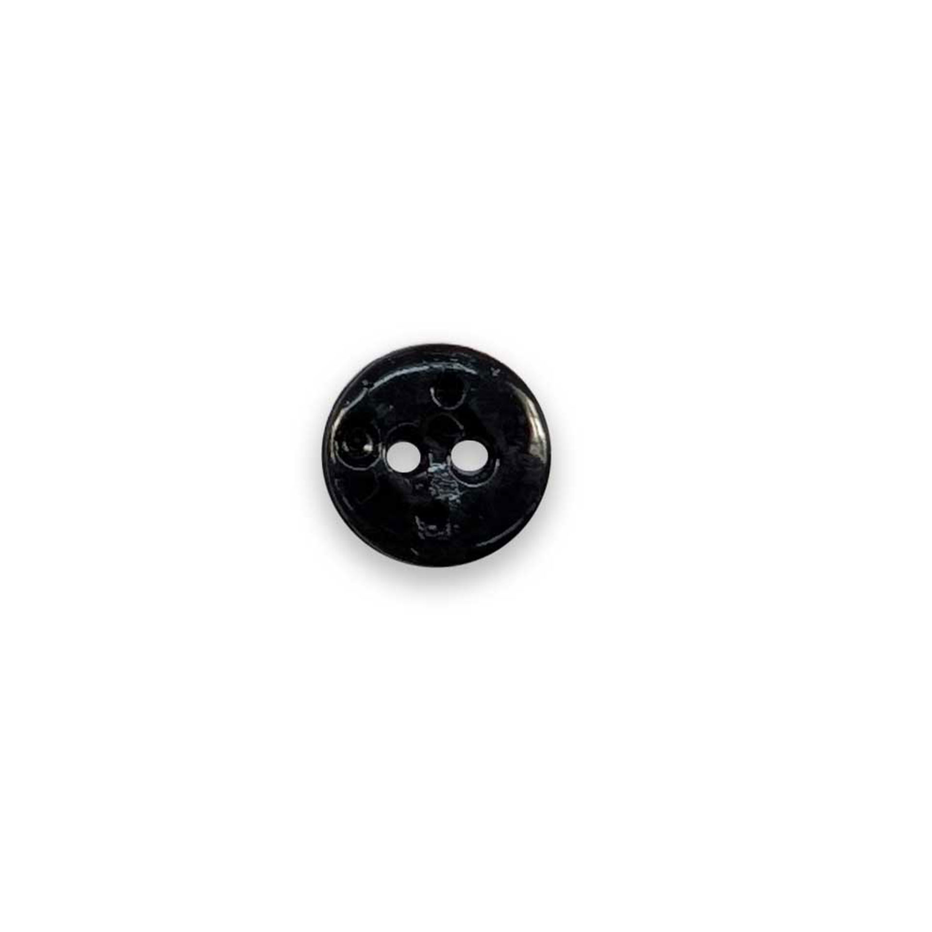Bottone Plastica Due Fori Piccolo Lucido Nero Lin 20 Image