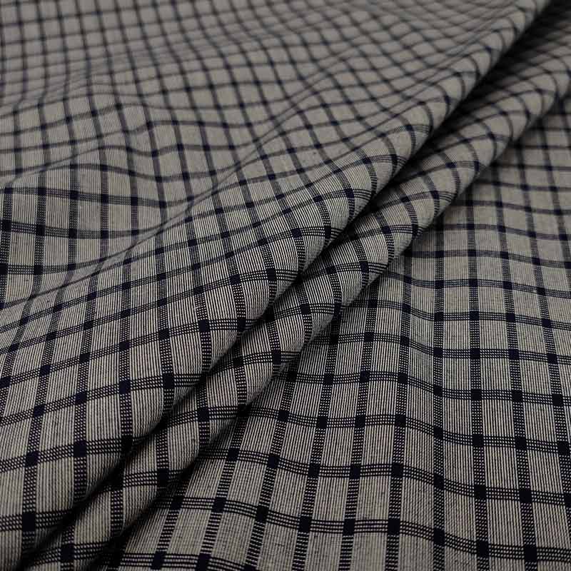 Tessuto per Camicie Quadretti Grigio e Blu