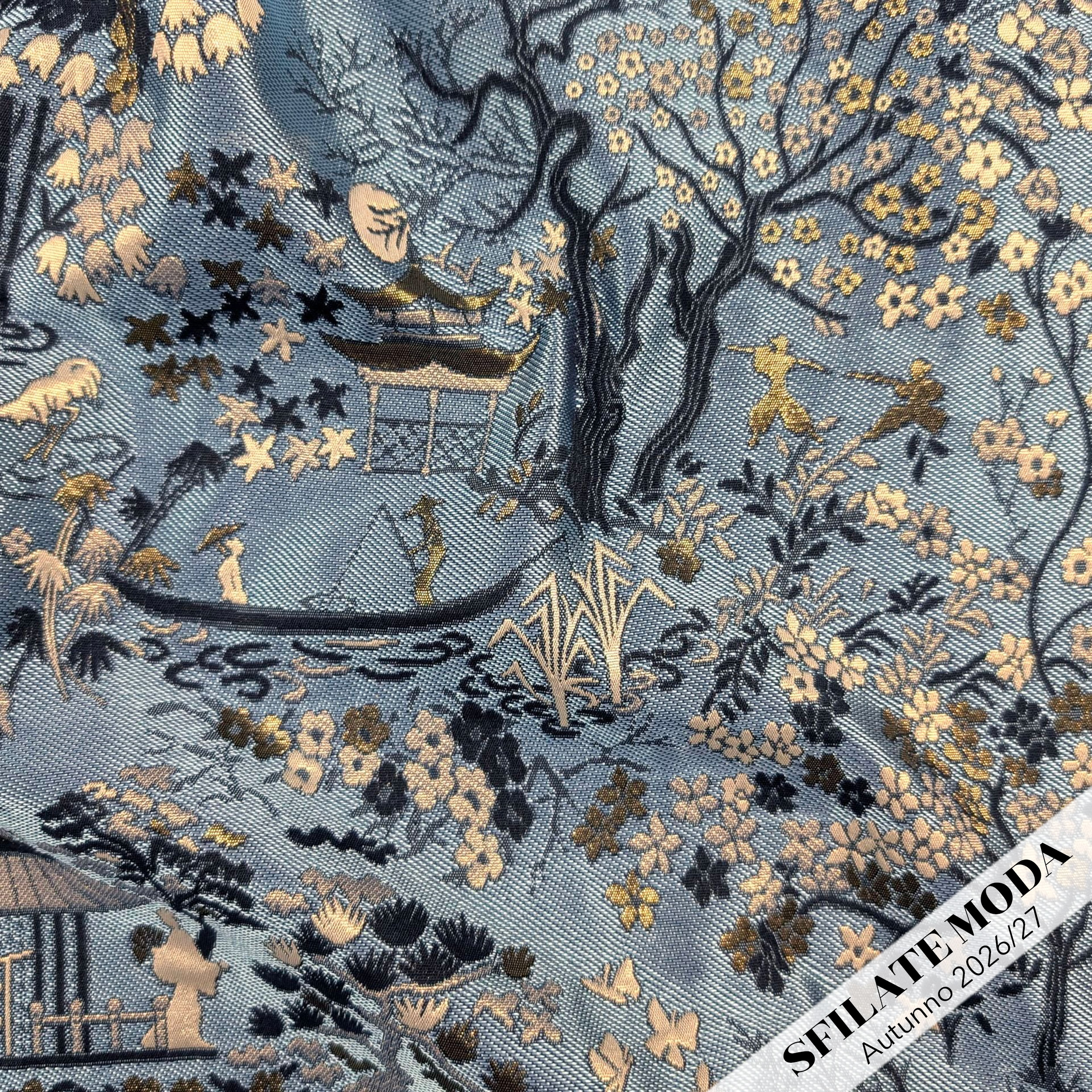 Broccato Jacquard Alta Moda Giardino Giapponese Lurex Image