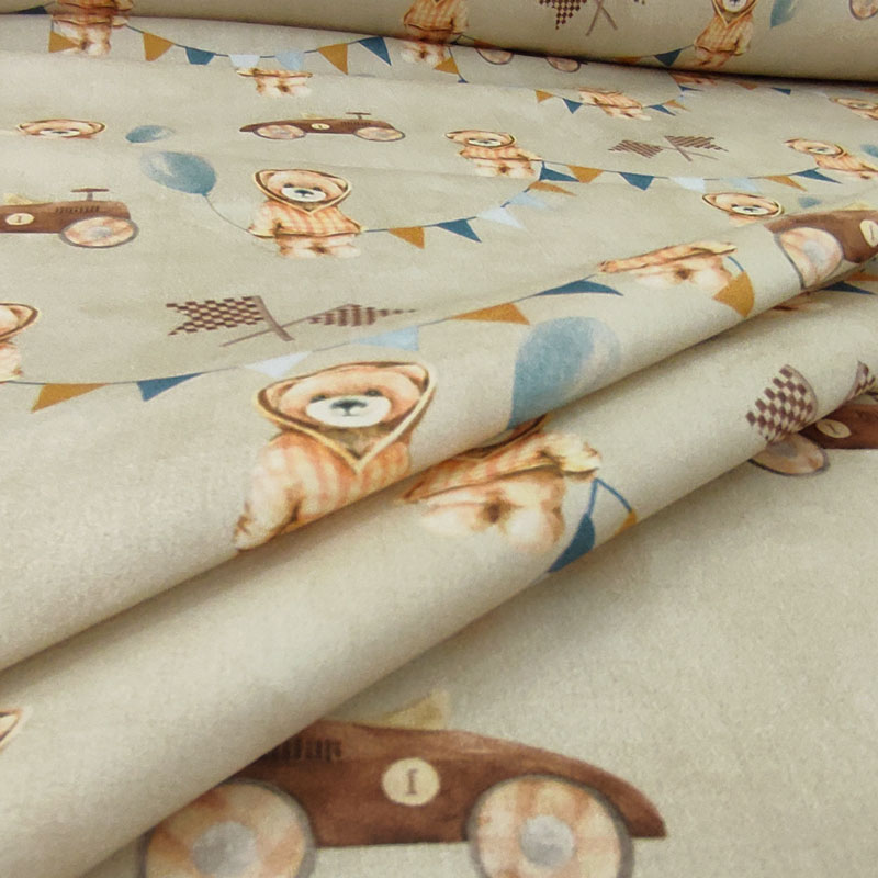 Rasatello di Cotone Teddy Sfondo Beige