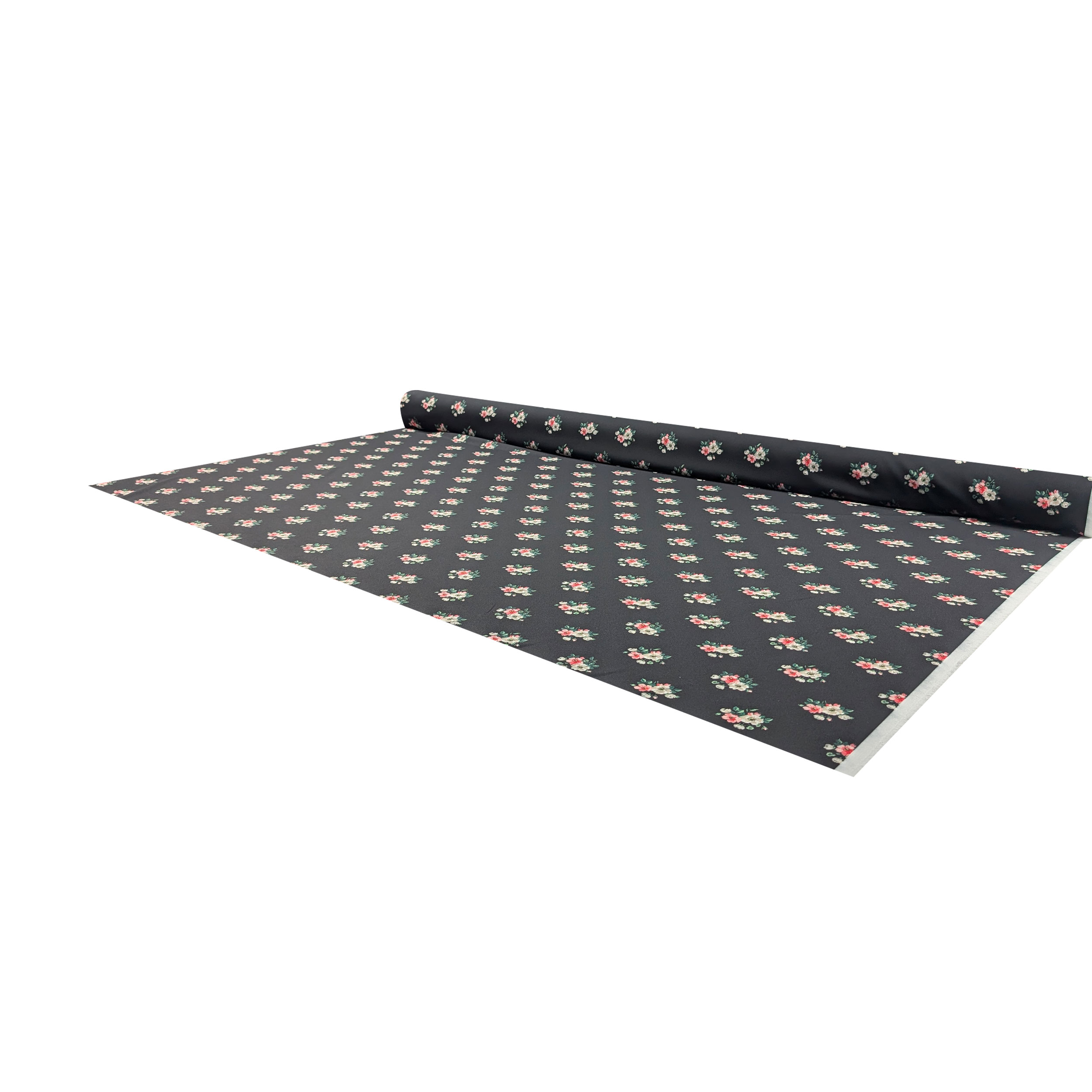 Crêpe Elasticizzato Moda Fiori Sfondo Nero Image